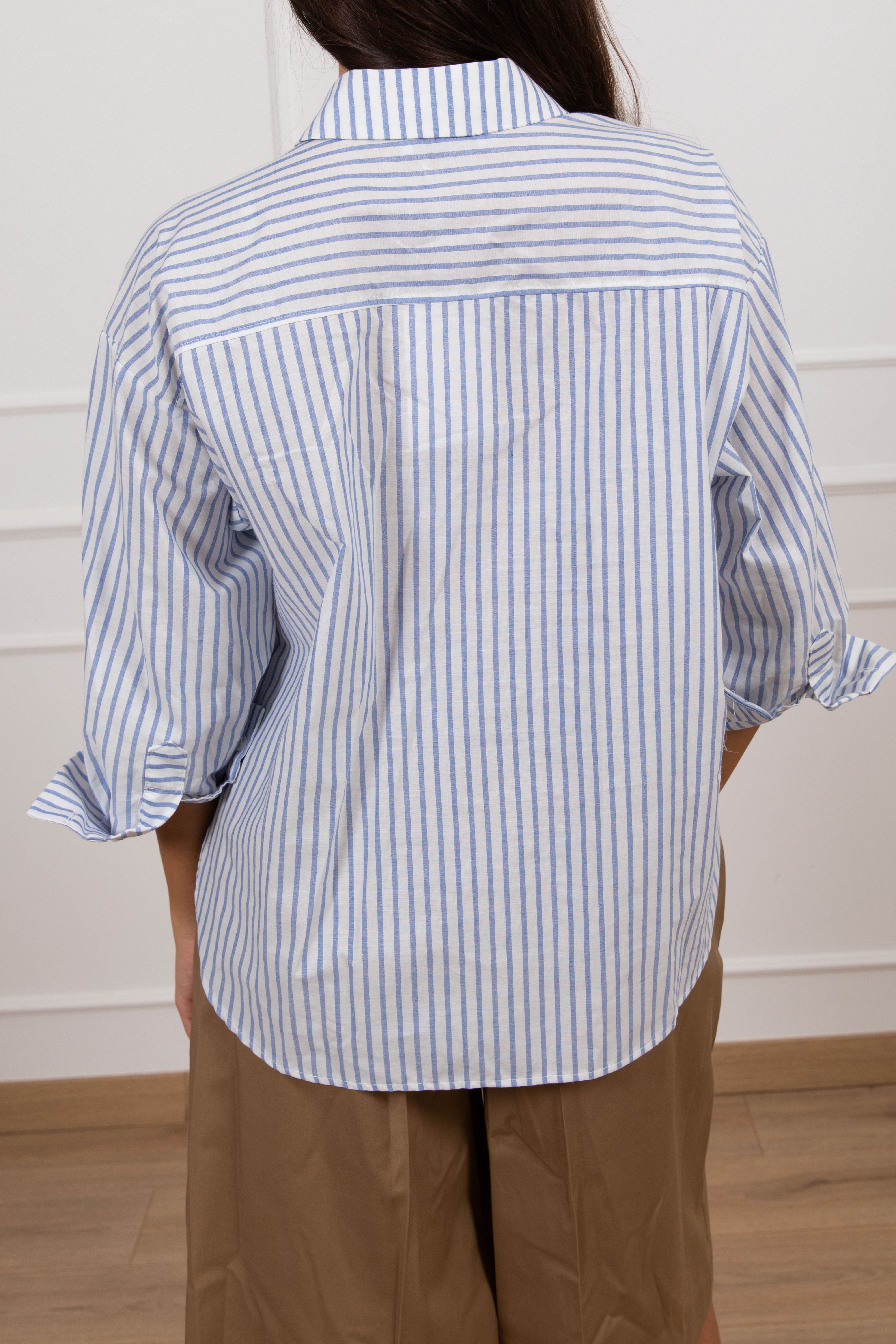 Camicia bacchettata con tasca pailelttes Motel