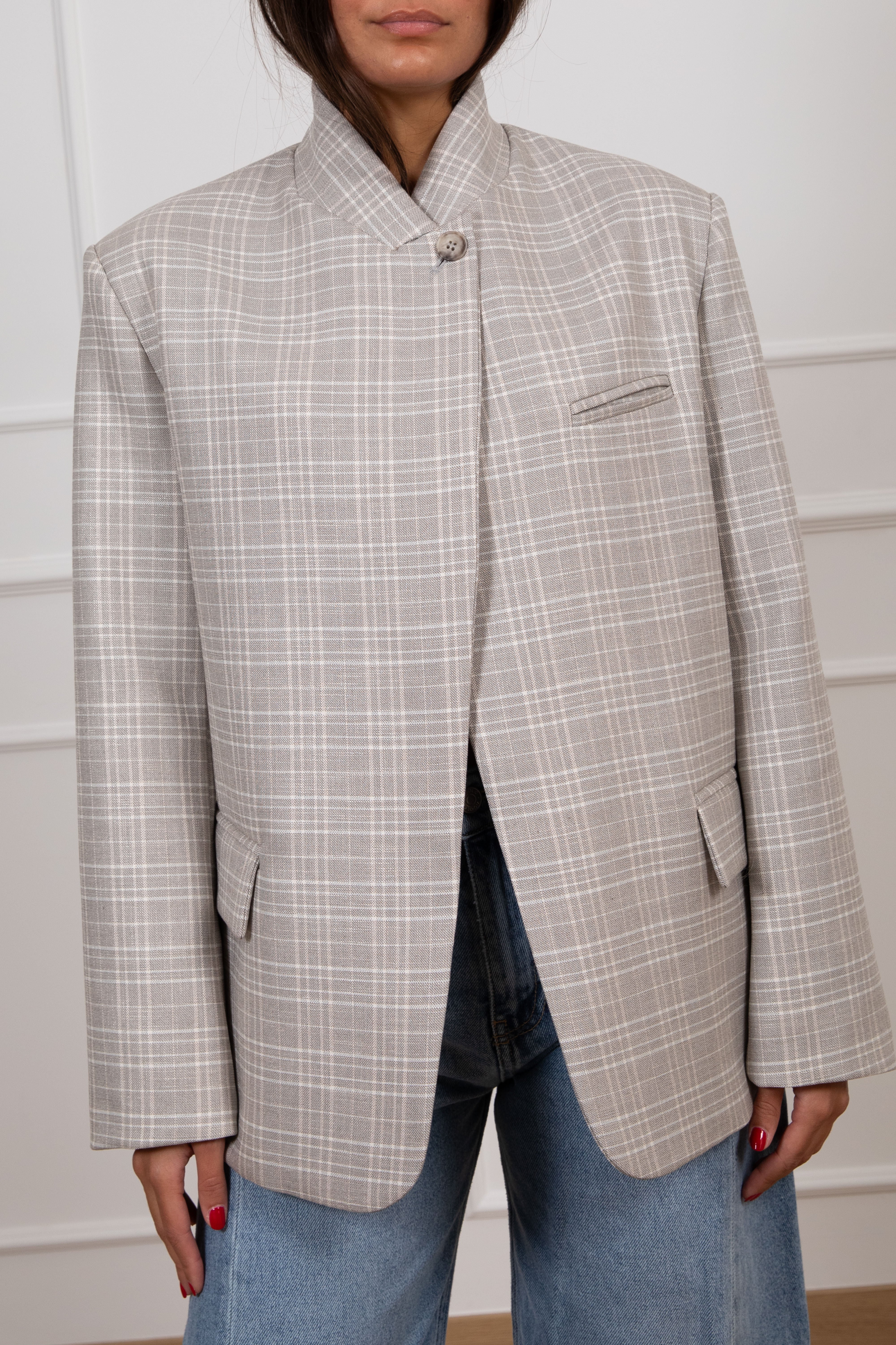 Giacca bottone alto a quadri ViCOLO