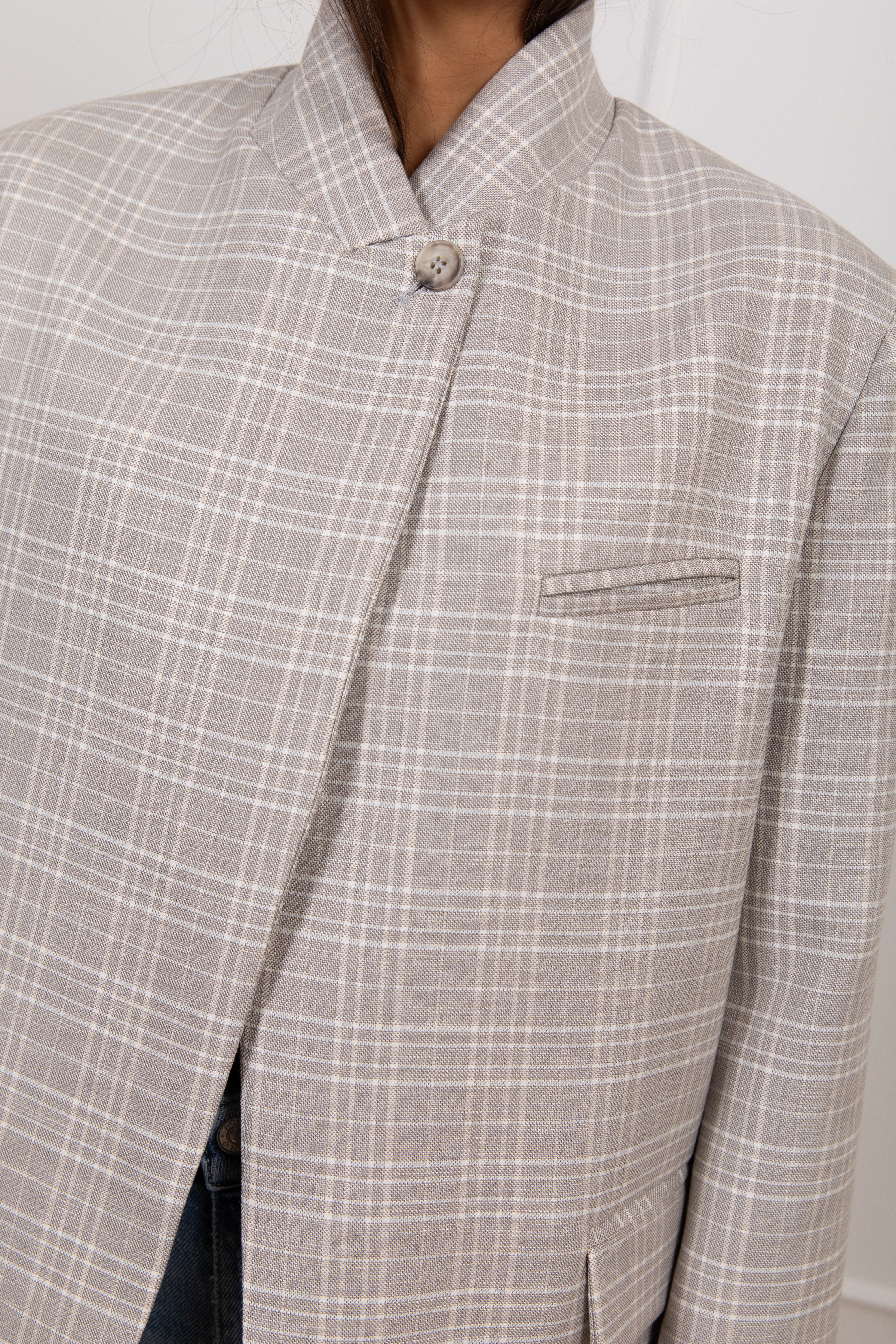 Giacca bottone alto a quadri ViCOLO