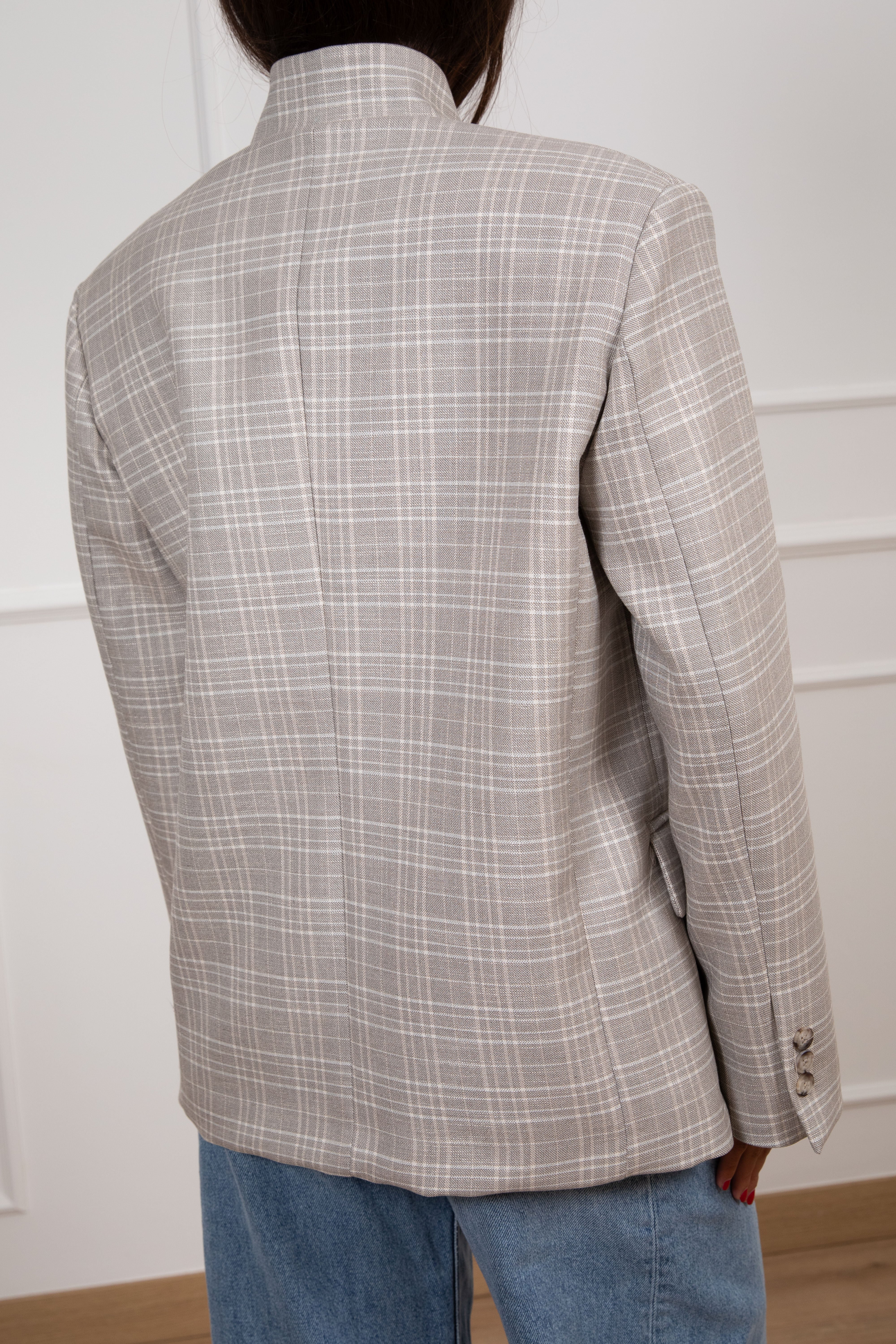 Giacca bottone alto a quadri ViCOLO