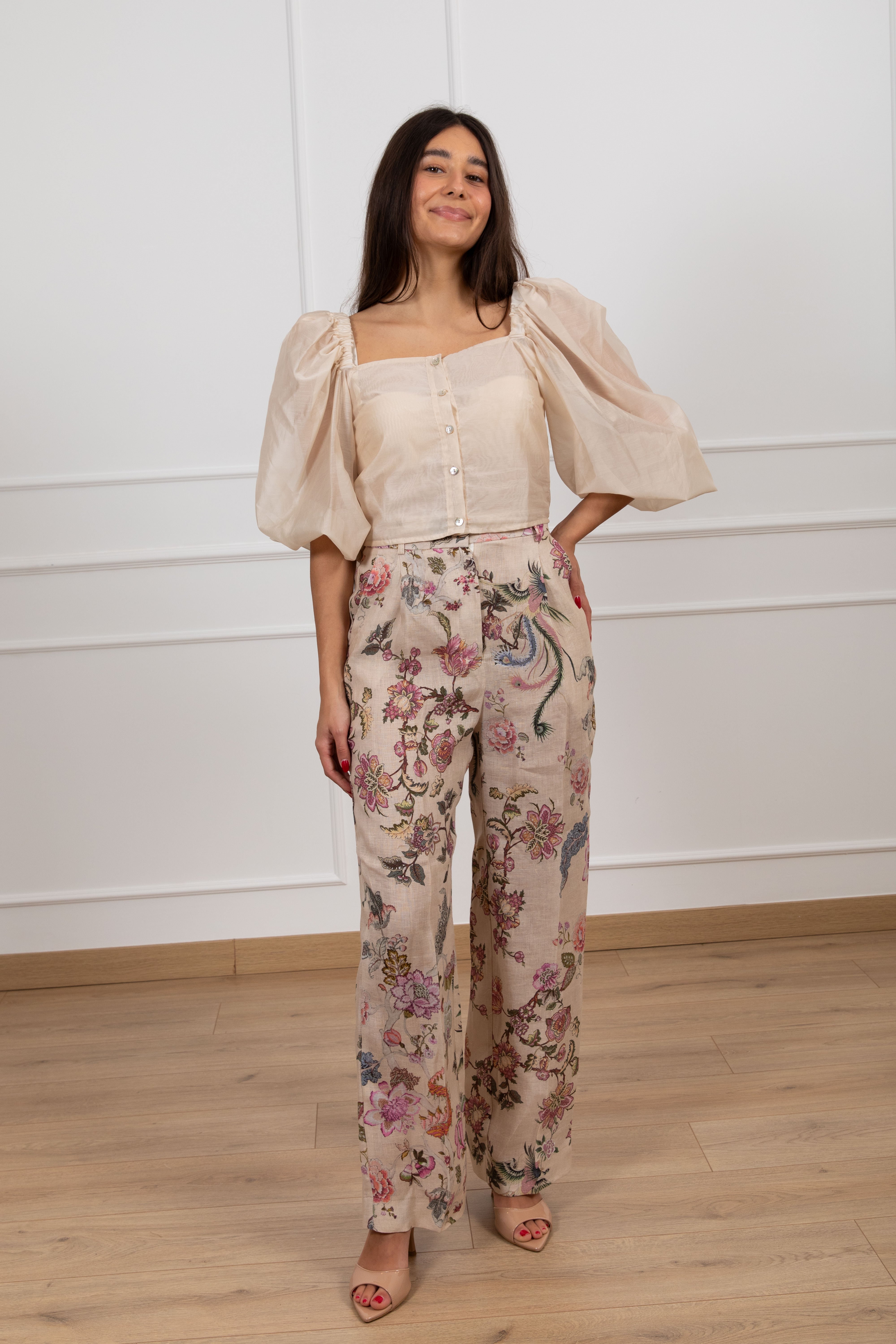 Camicia cropped con manica a sbuffo ViCOLO