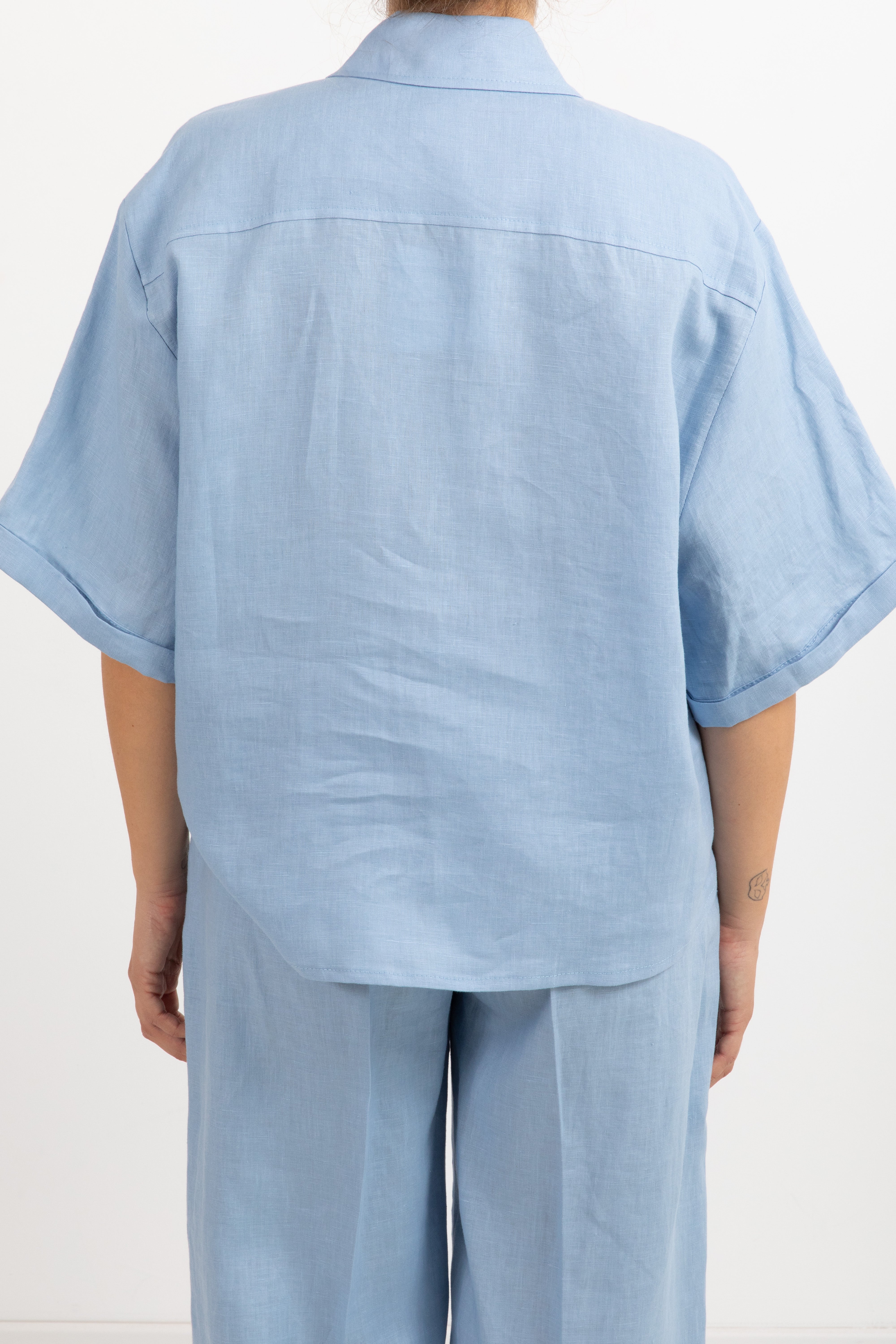 Camicia manica corta 100% lino Tensione IN