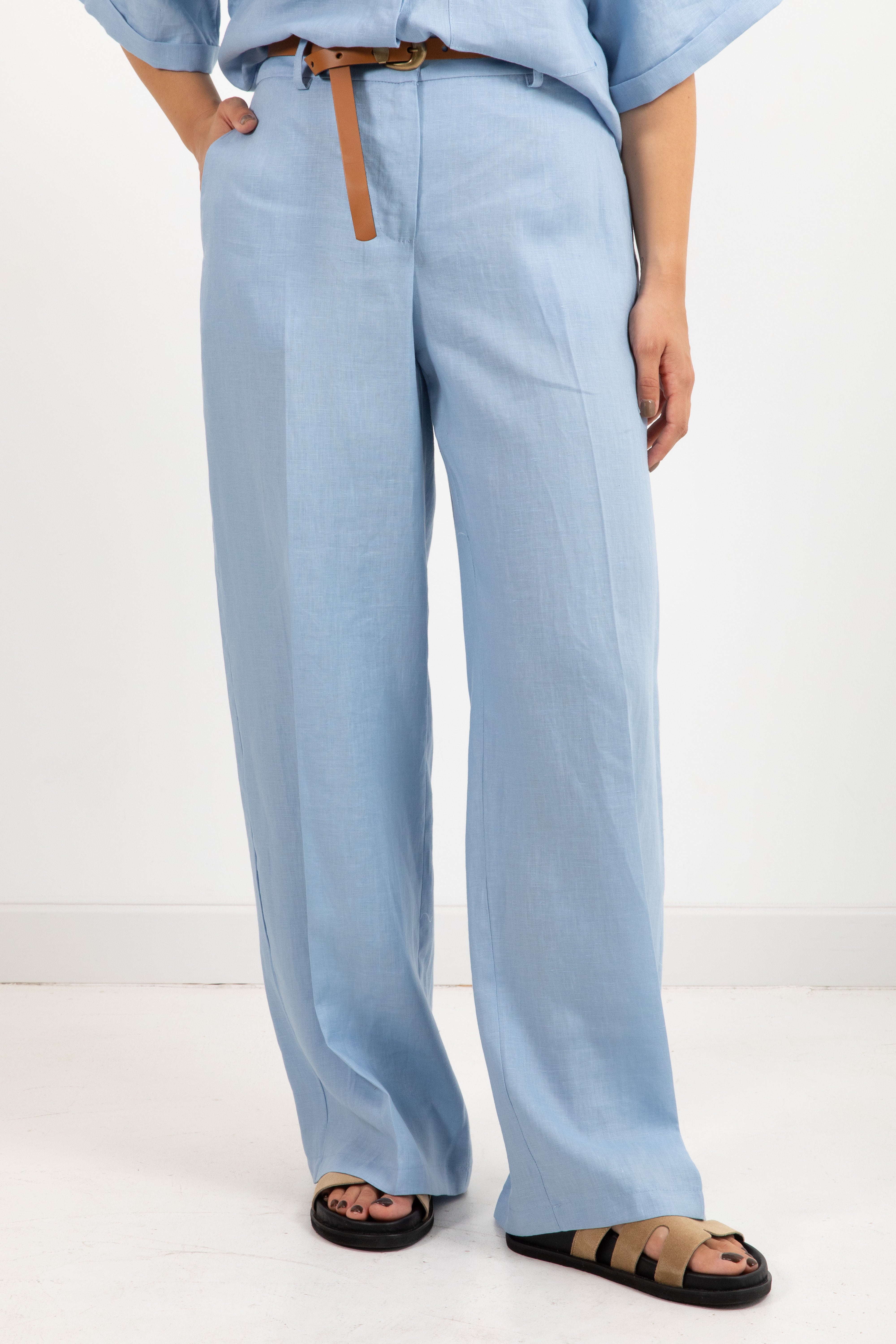 Pantalone gamba dritta 100% lino Tensione IN