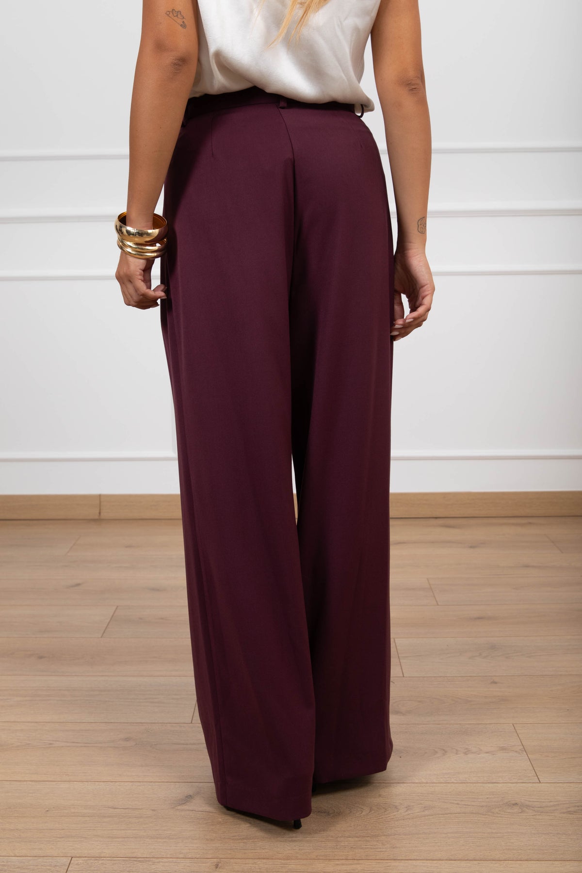 Pantalone sartoriale doppia pinces variante bordeaux Haveone