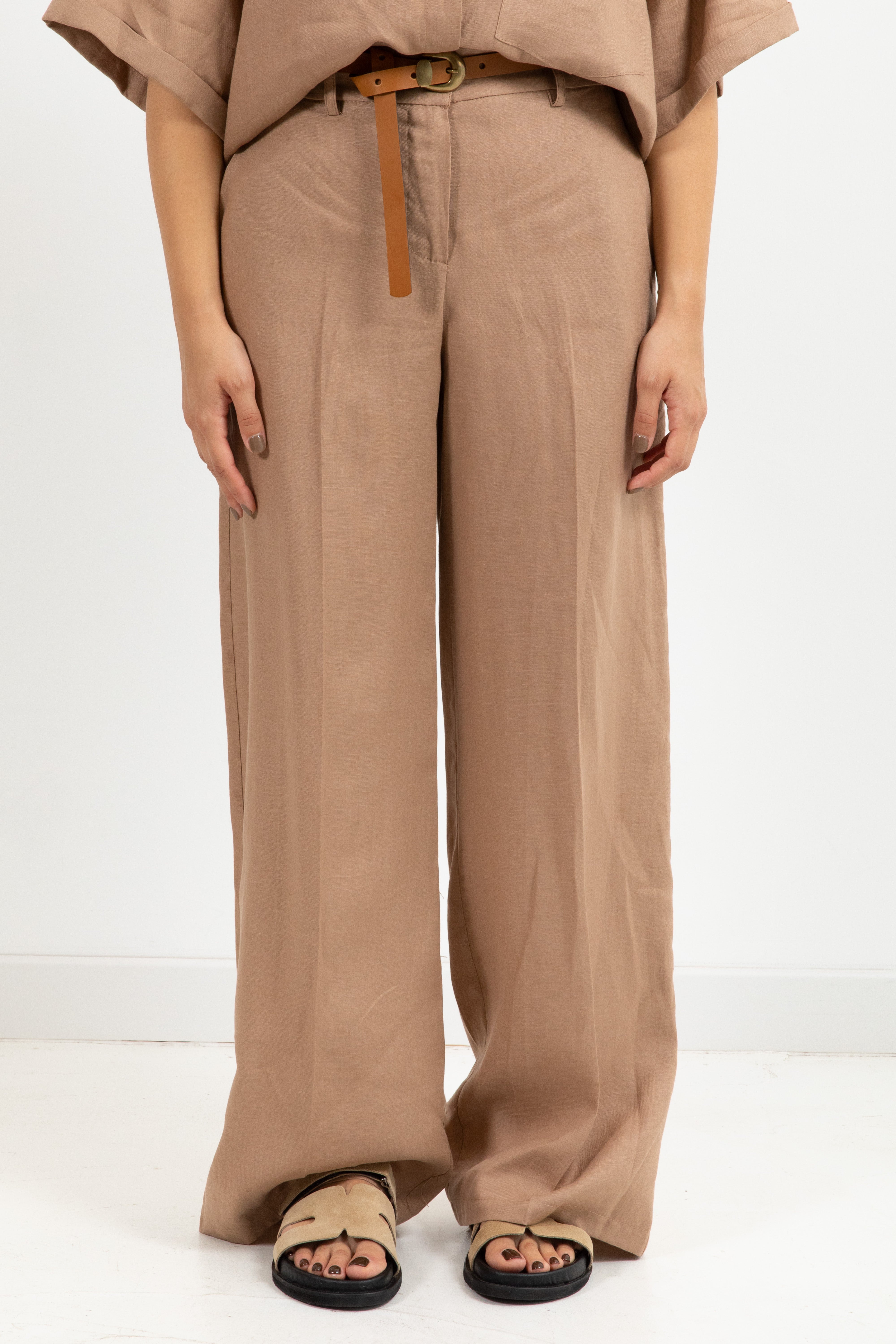 Pantalone gamba dritta 100% lino Tensione IN