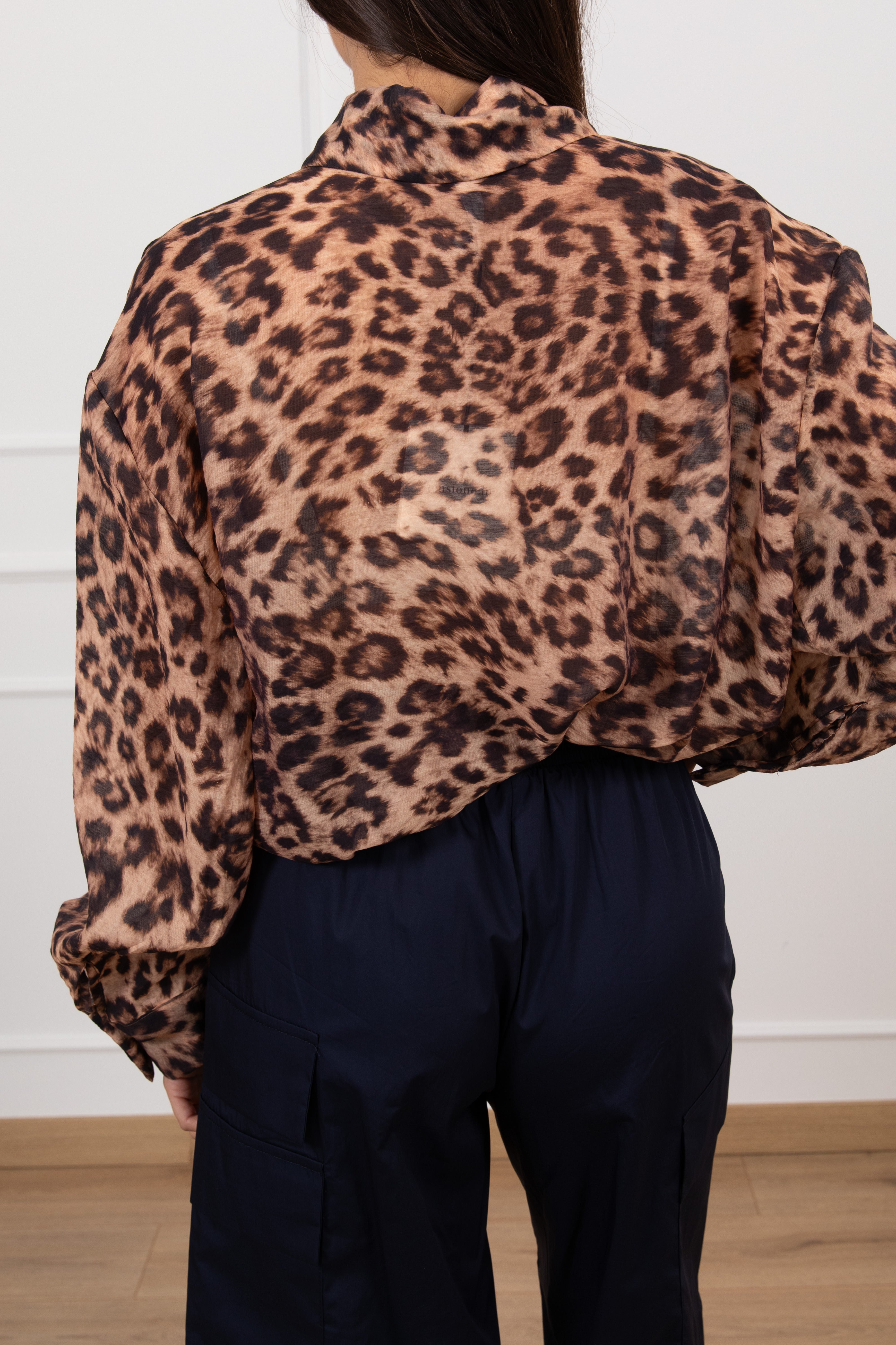 Camicia animalier in lyocell con banda sulla tasca Tensione IN