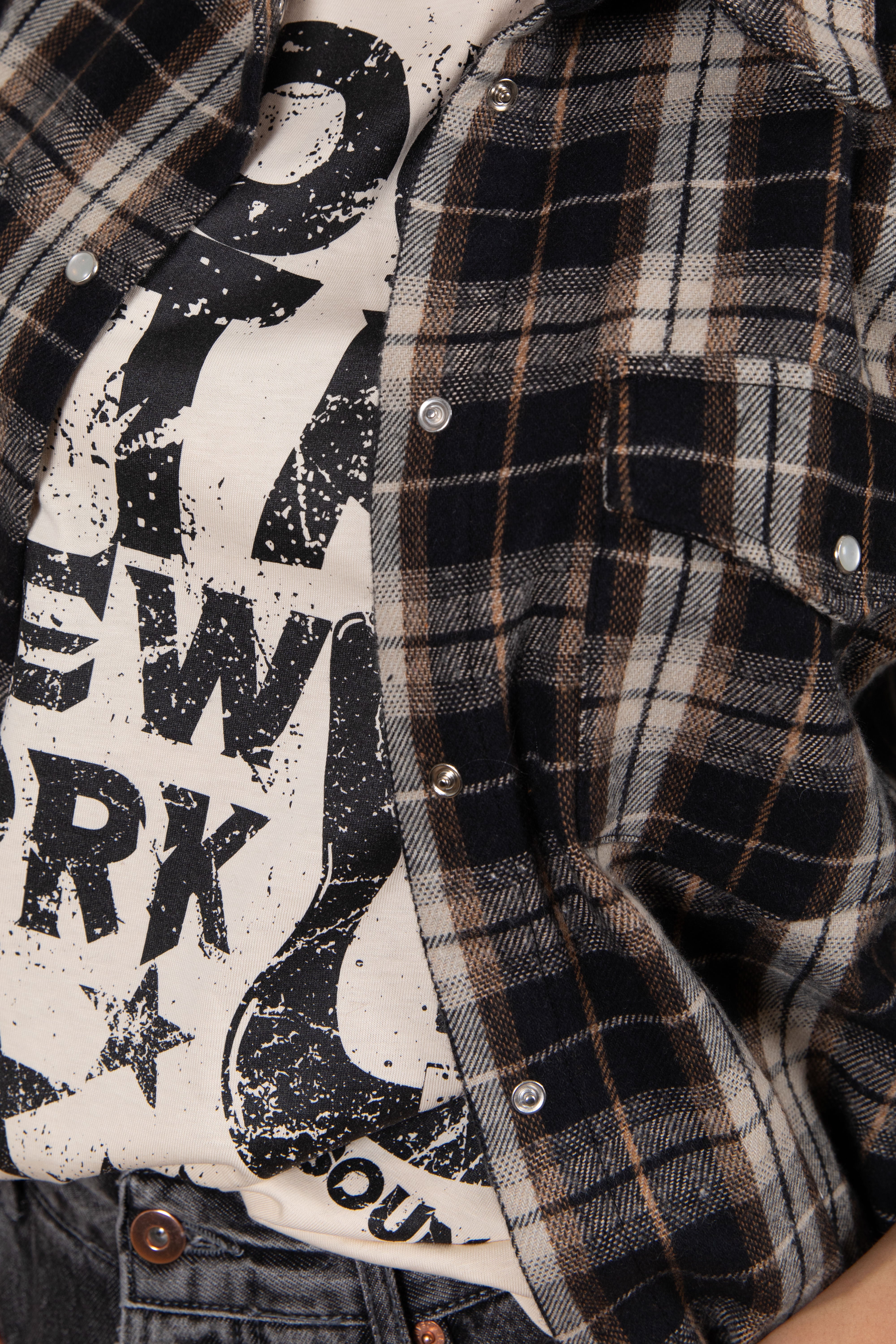 Camicia check con t-shirt incorporata Tensione IN