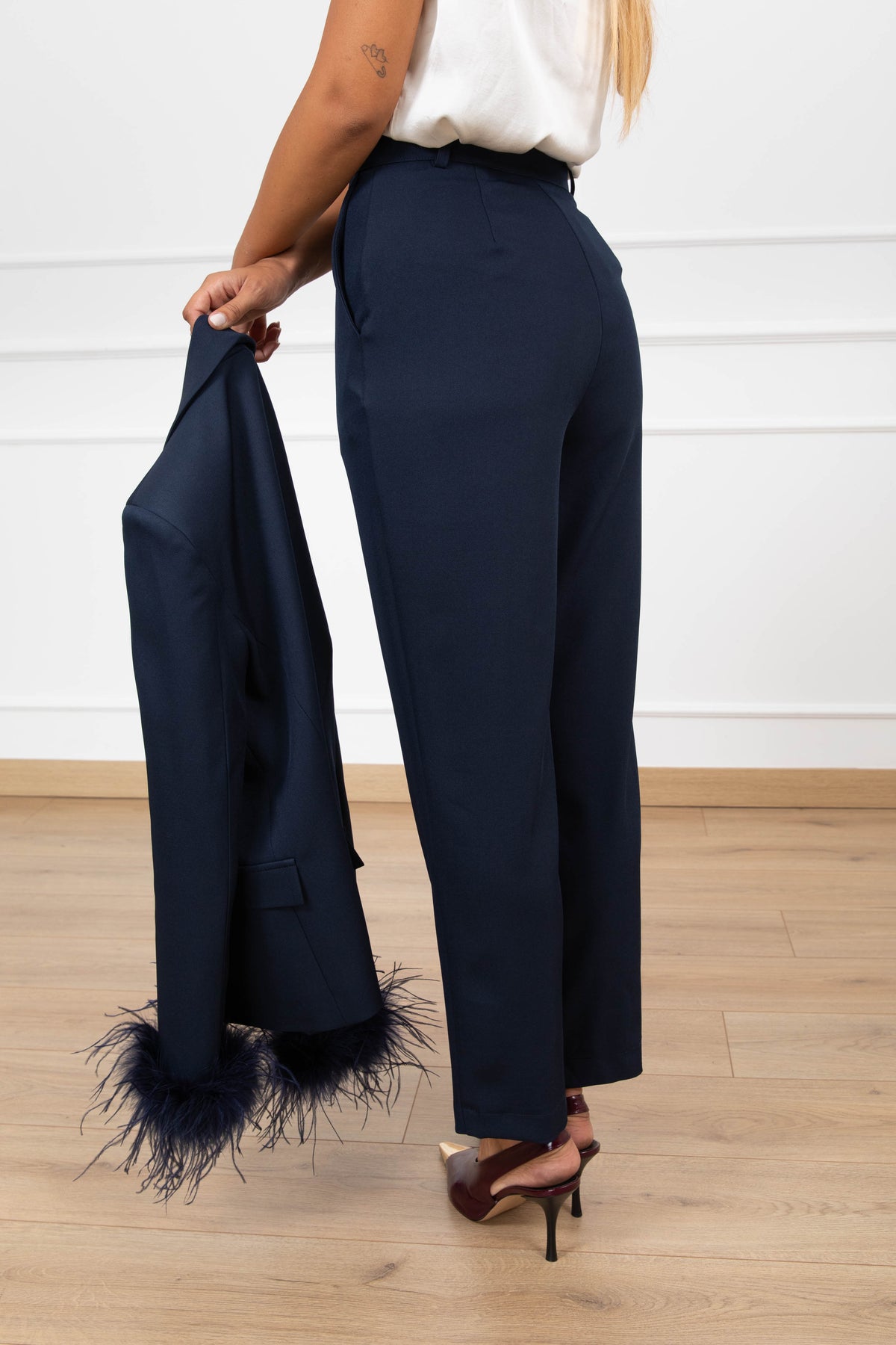 Pantalone sartoriale a sigaretta variante blu ViCOLO