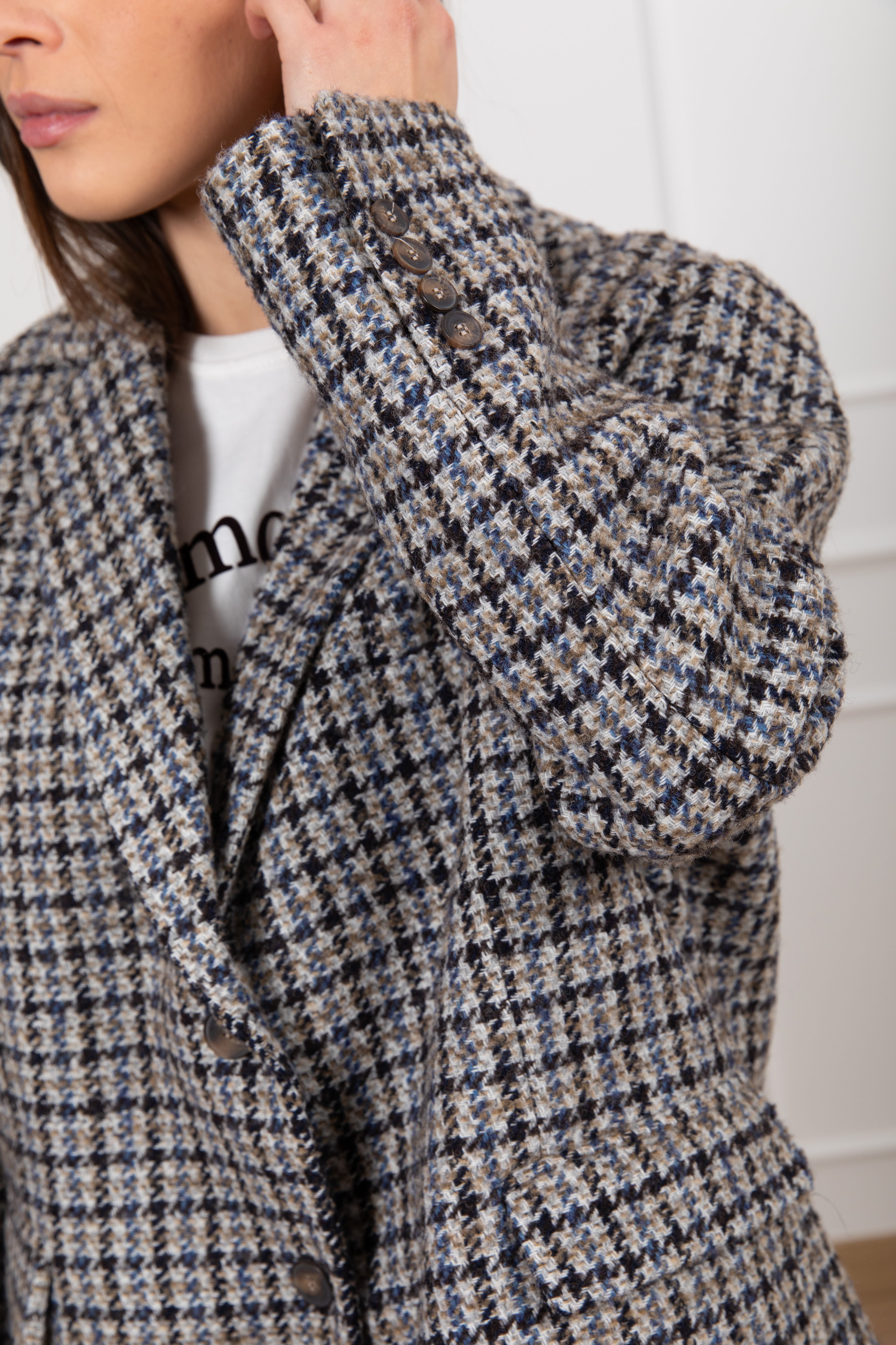 Giacca-cappotto over-size pied de poule ViCOLO