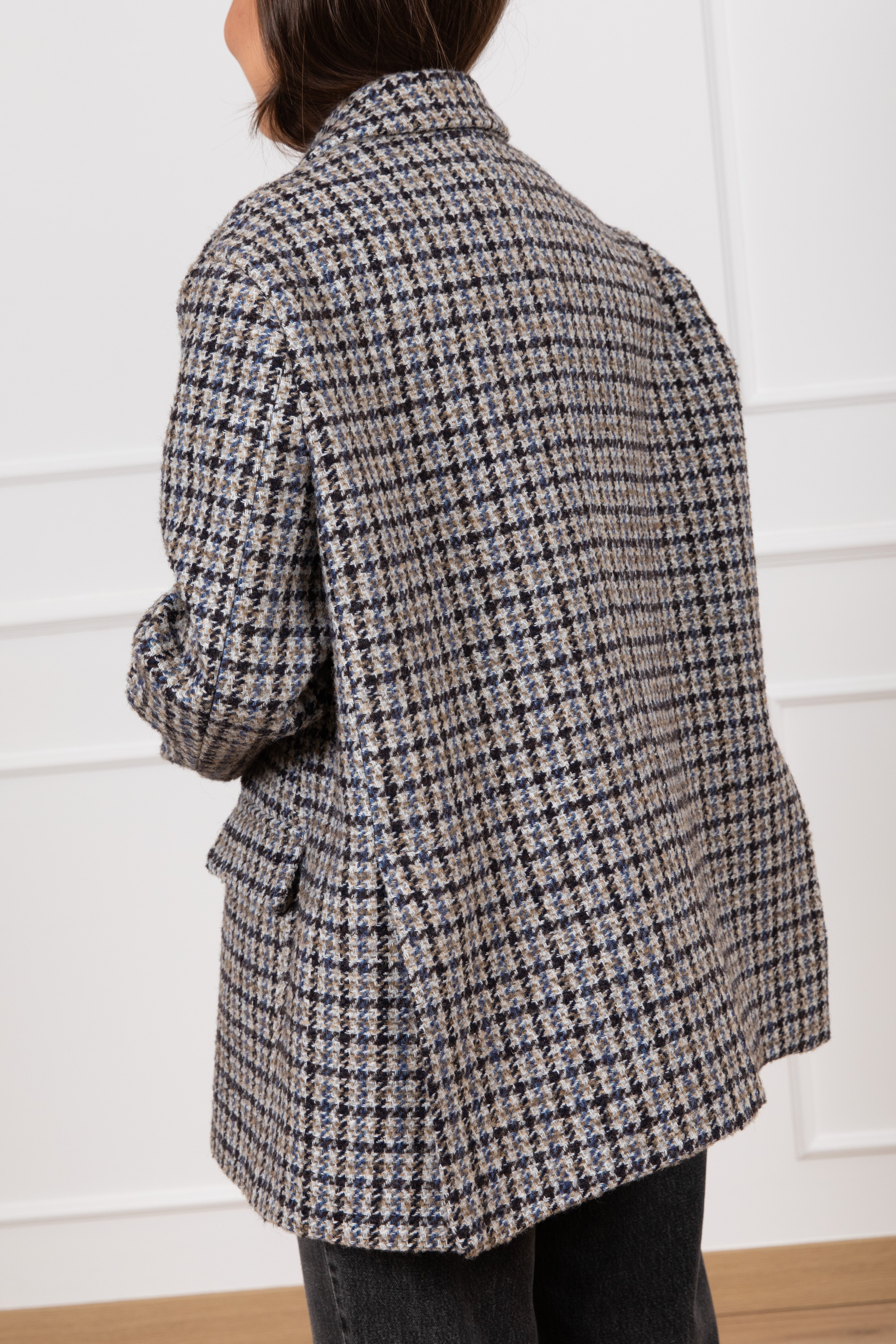 Giacca-cappotto over-size pied de poule ViCOLO