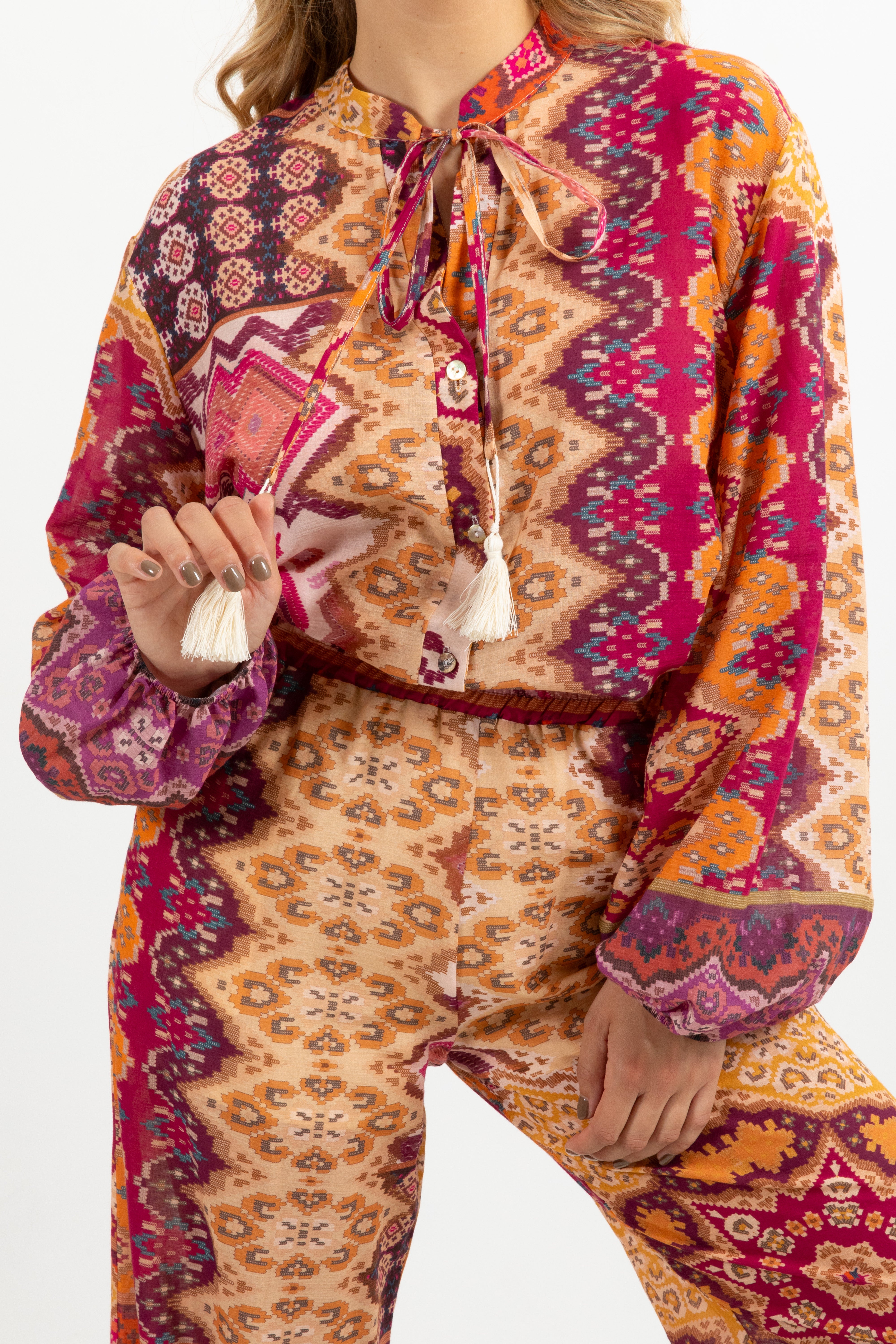 Camicia con nappine fantasia persiana Tensione IN
