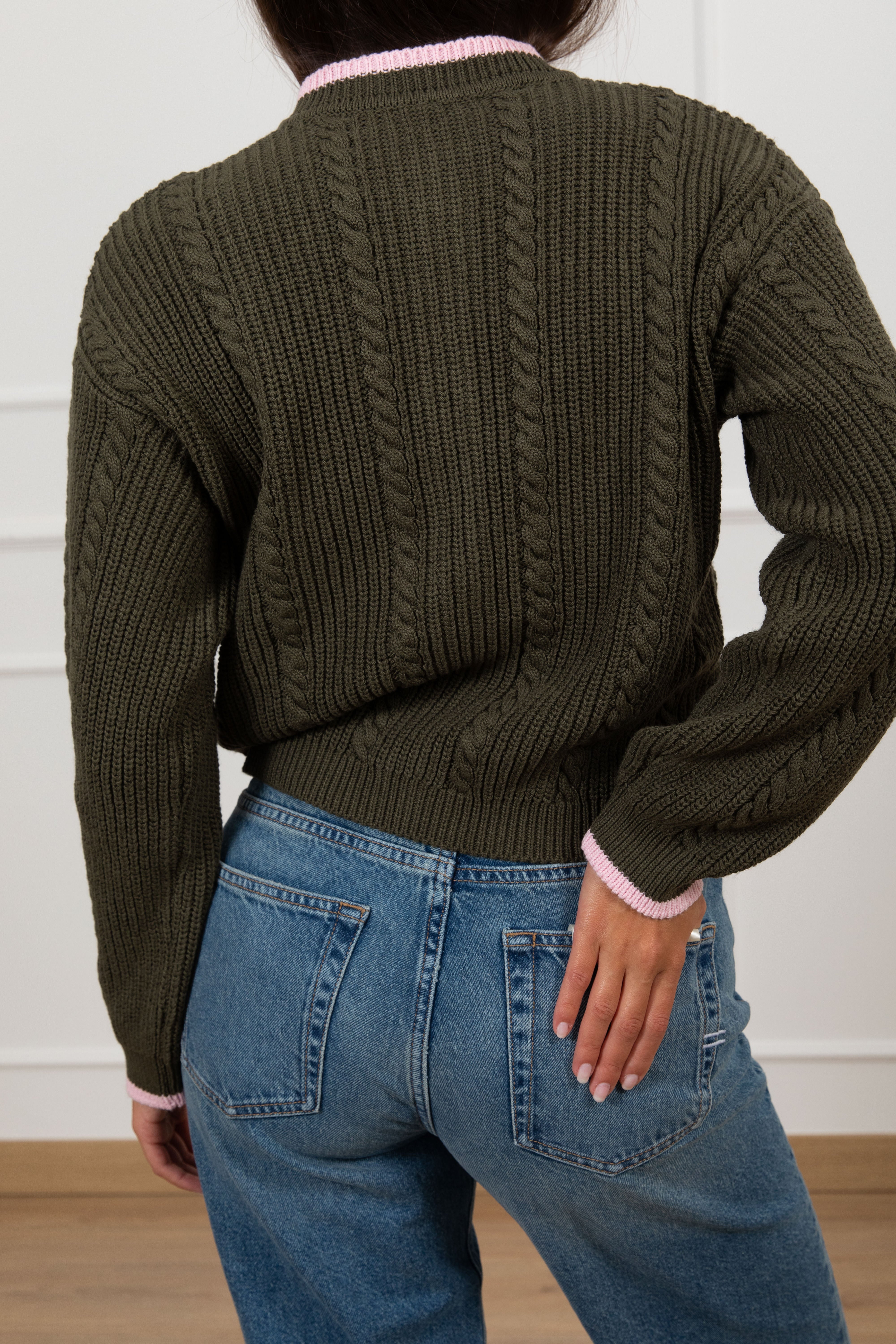 Cardigan trecce con profili a contrasto Tensione IN