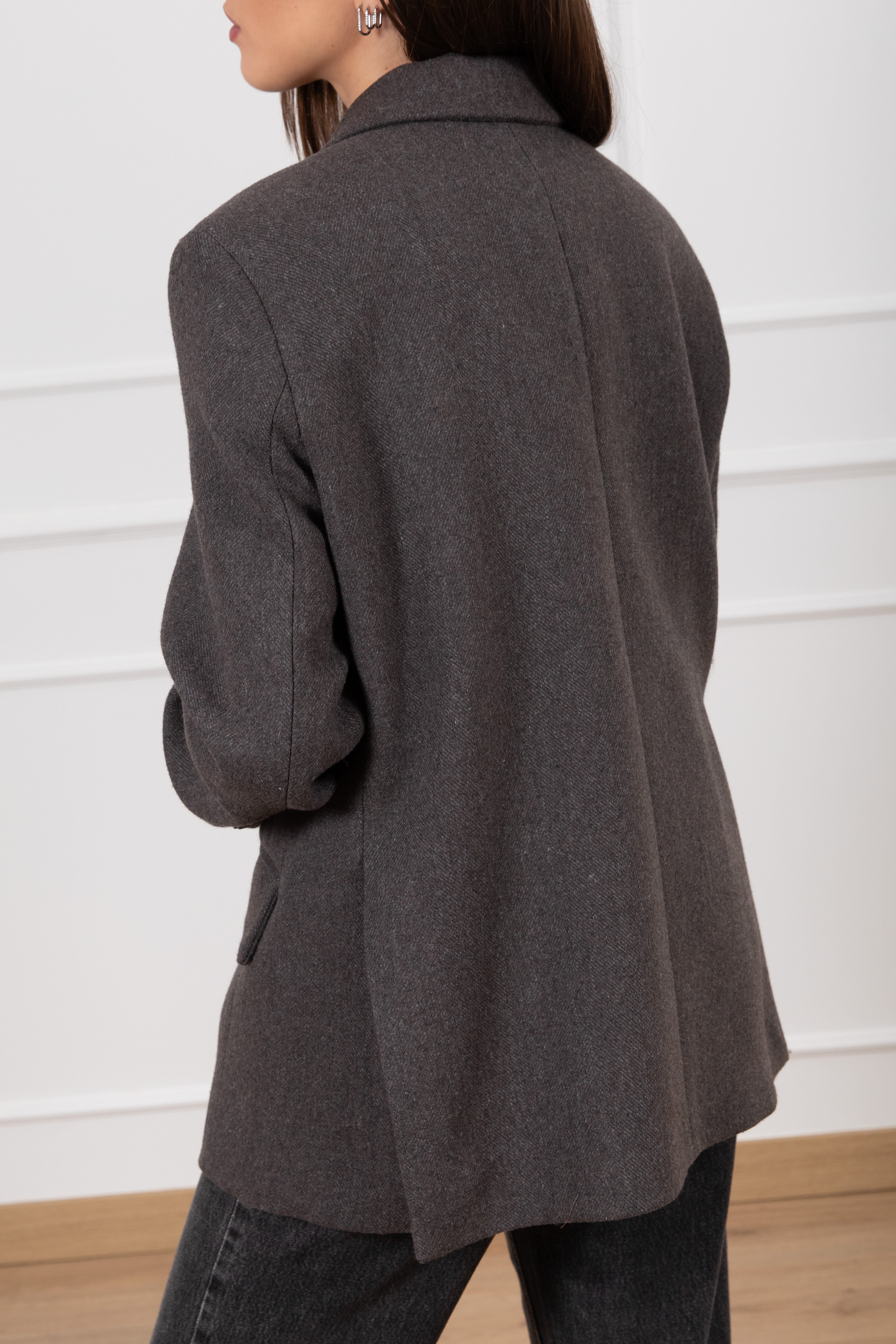 Giacca-cappotto micro-spigato con doppia abbottonatura ViCOLO