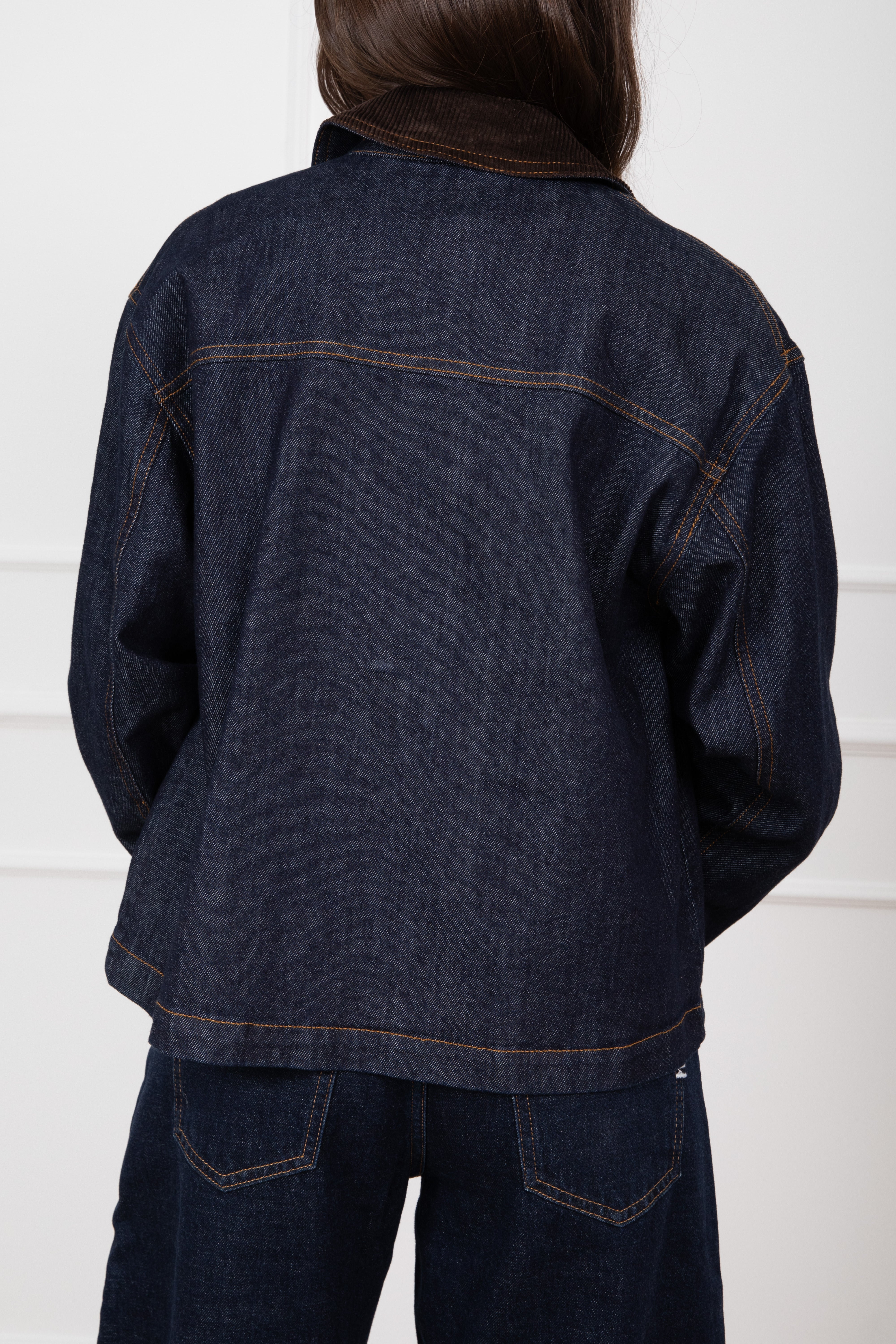 Giacca jeans con colletto in velluto ViCOLO