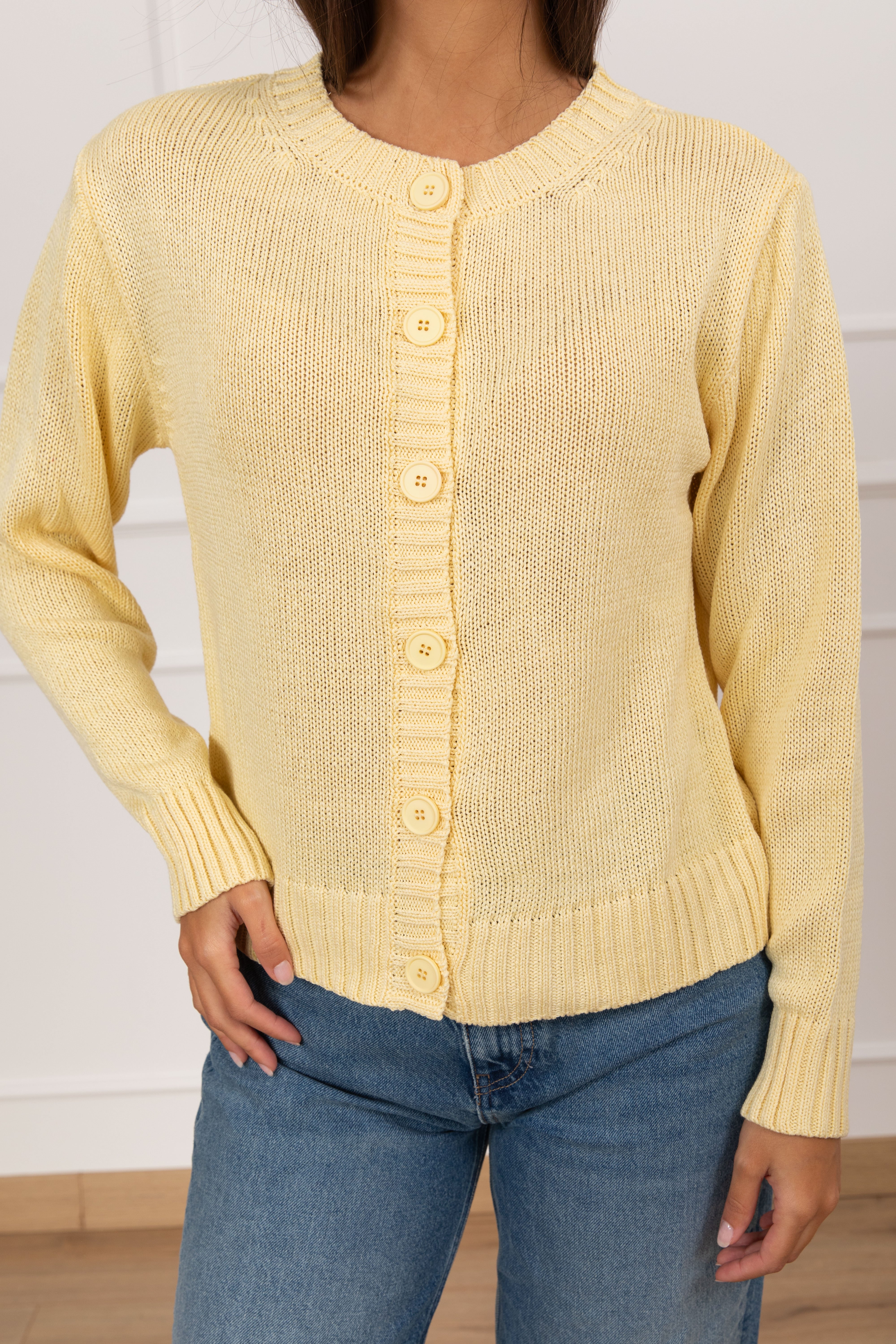 Cardigan girocollo in maglia Tensione IN