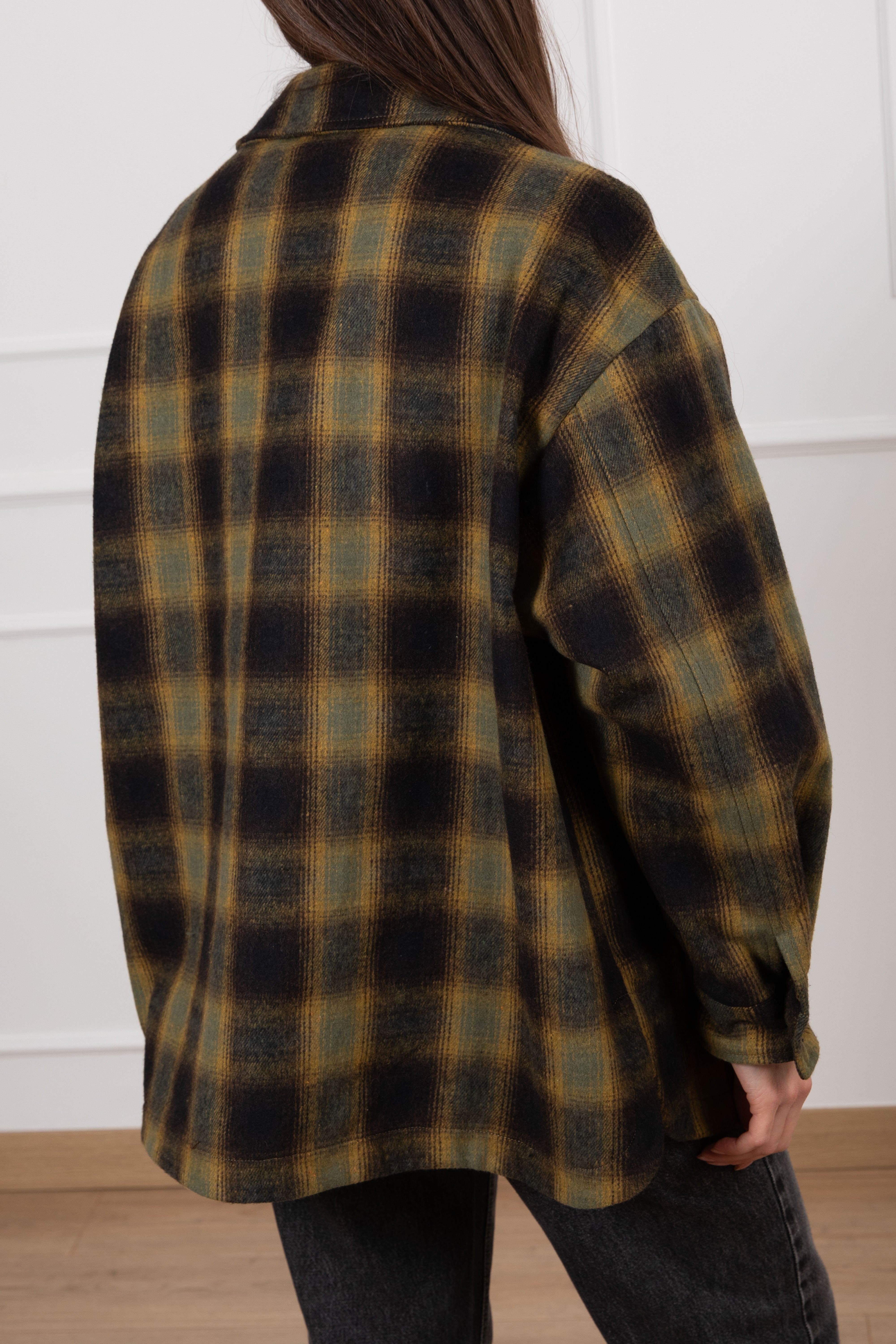 Giacca-camicia check in flanella con spilla Tensione IN