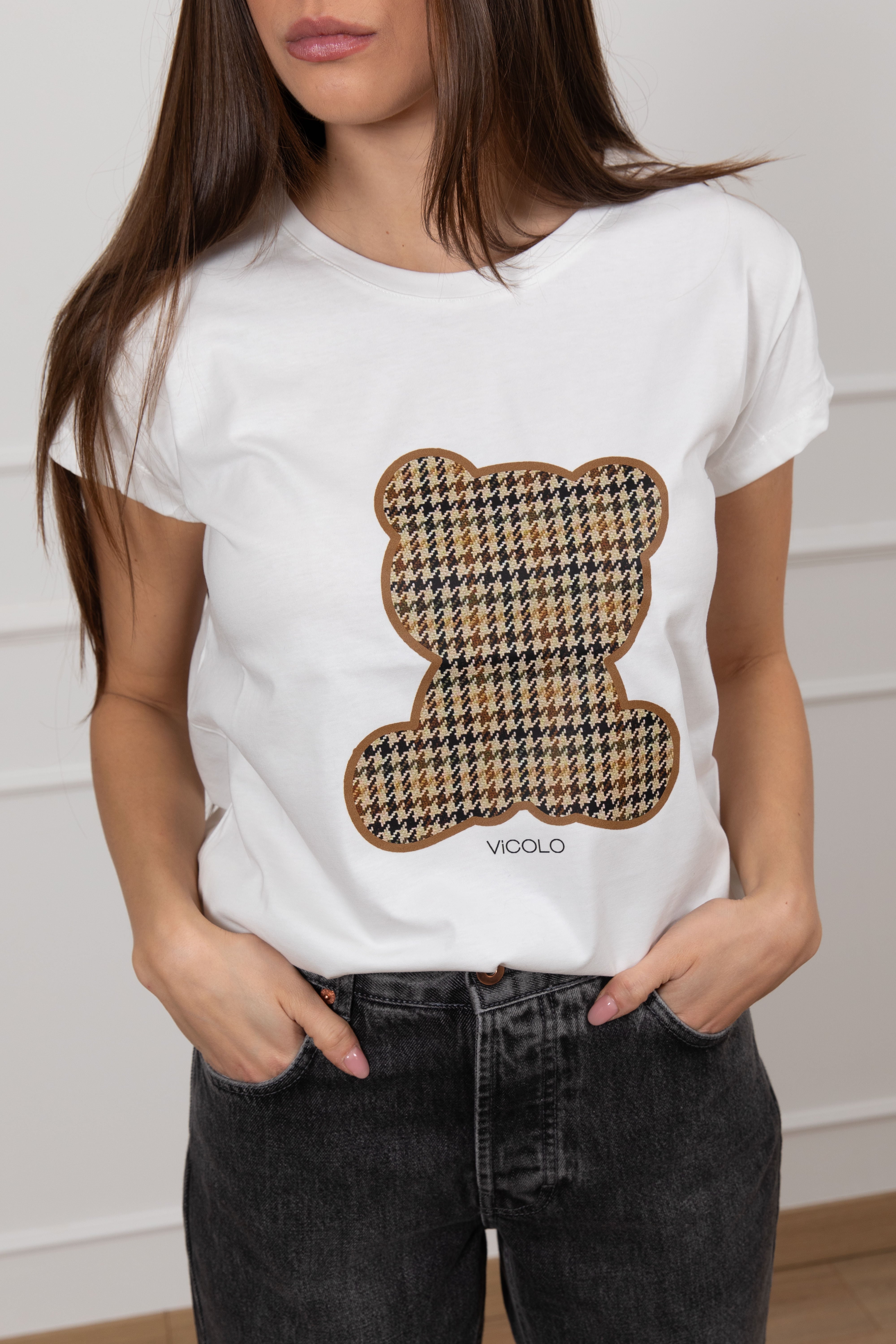 T-shirt orsetto pied de poule ViCOLO