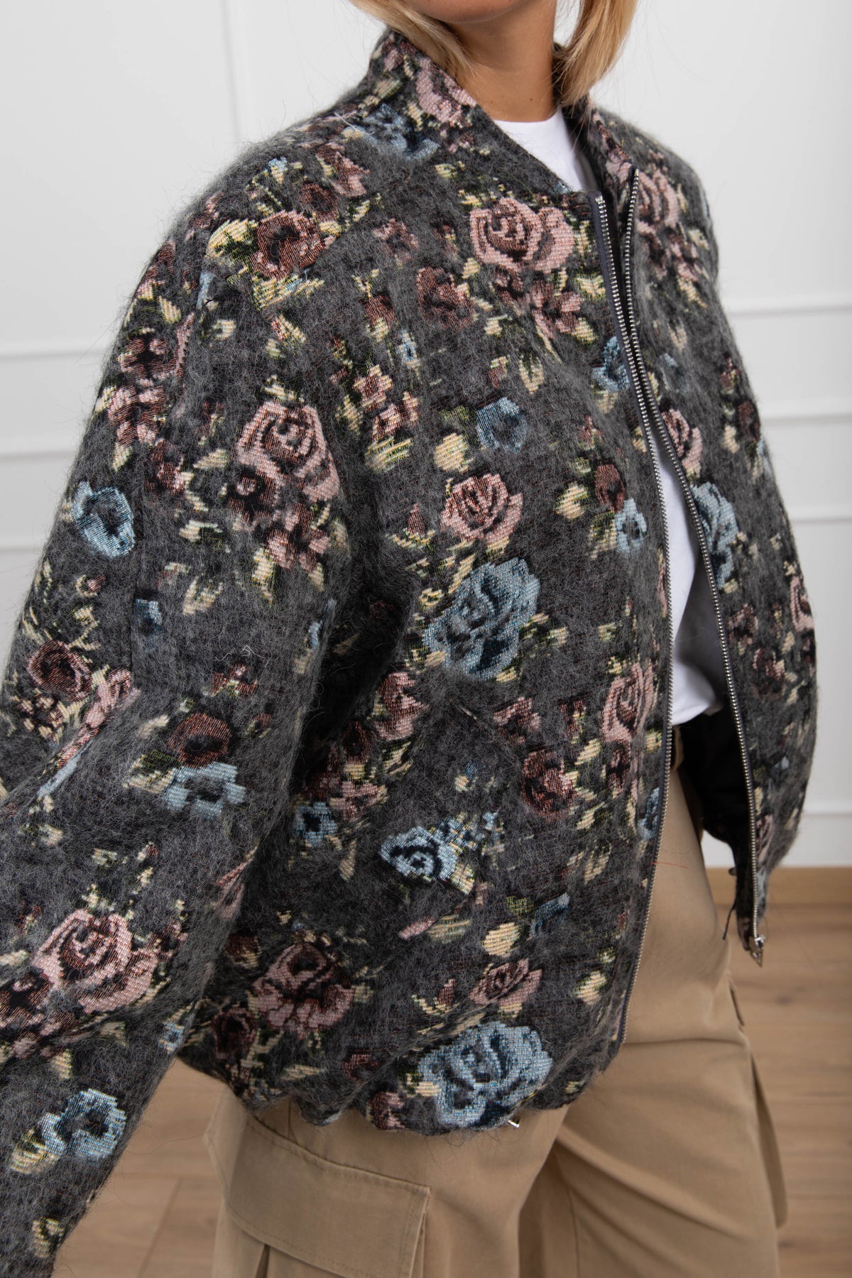 Bomber tipo lana cotta fantasia flowers ViCOLO