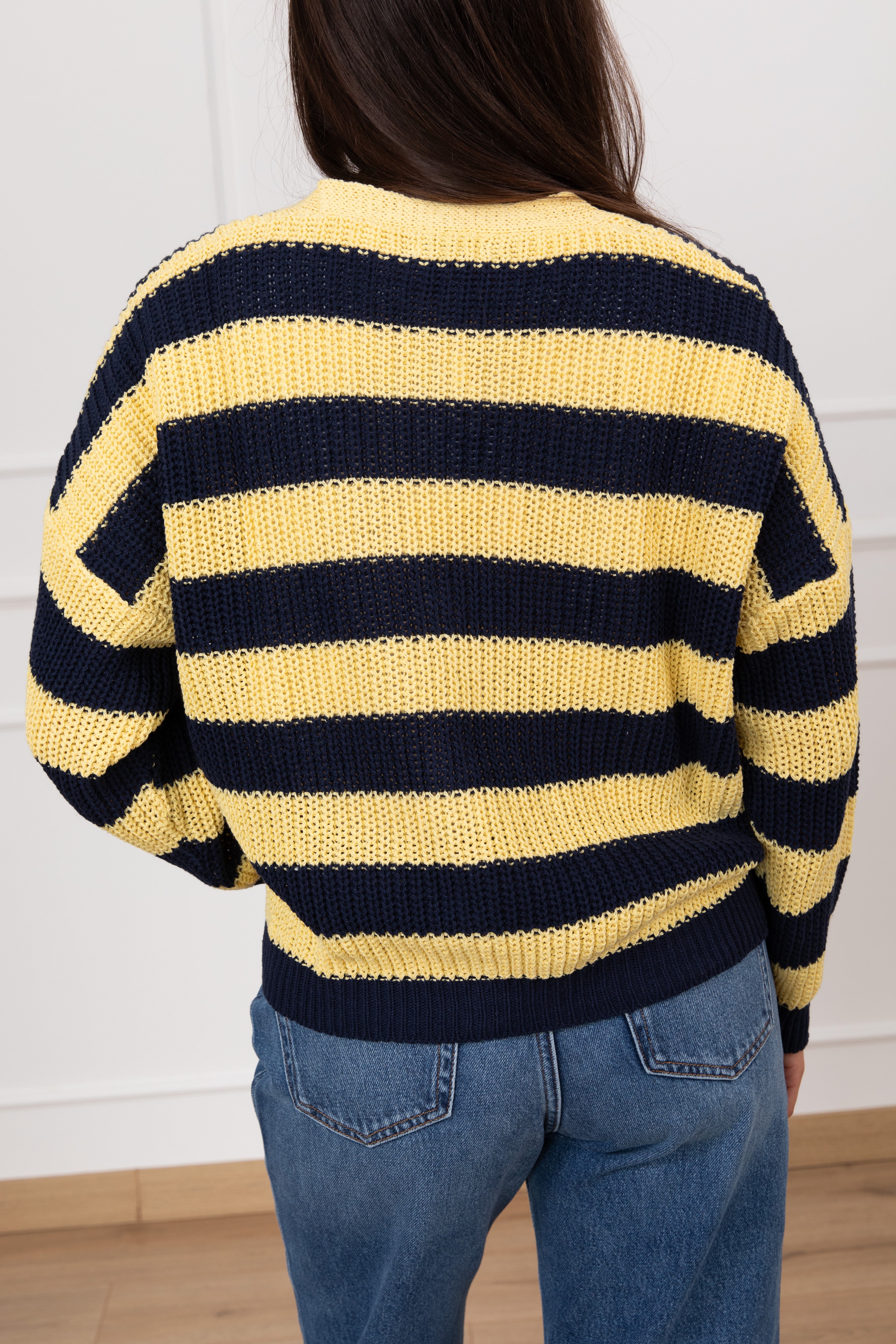 Cardigan a righe con scollo a "V" Susy Mix