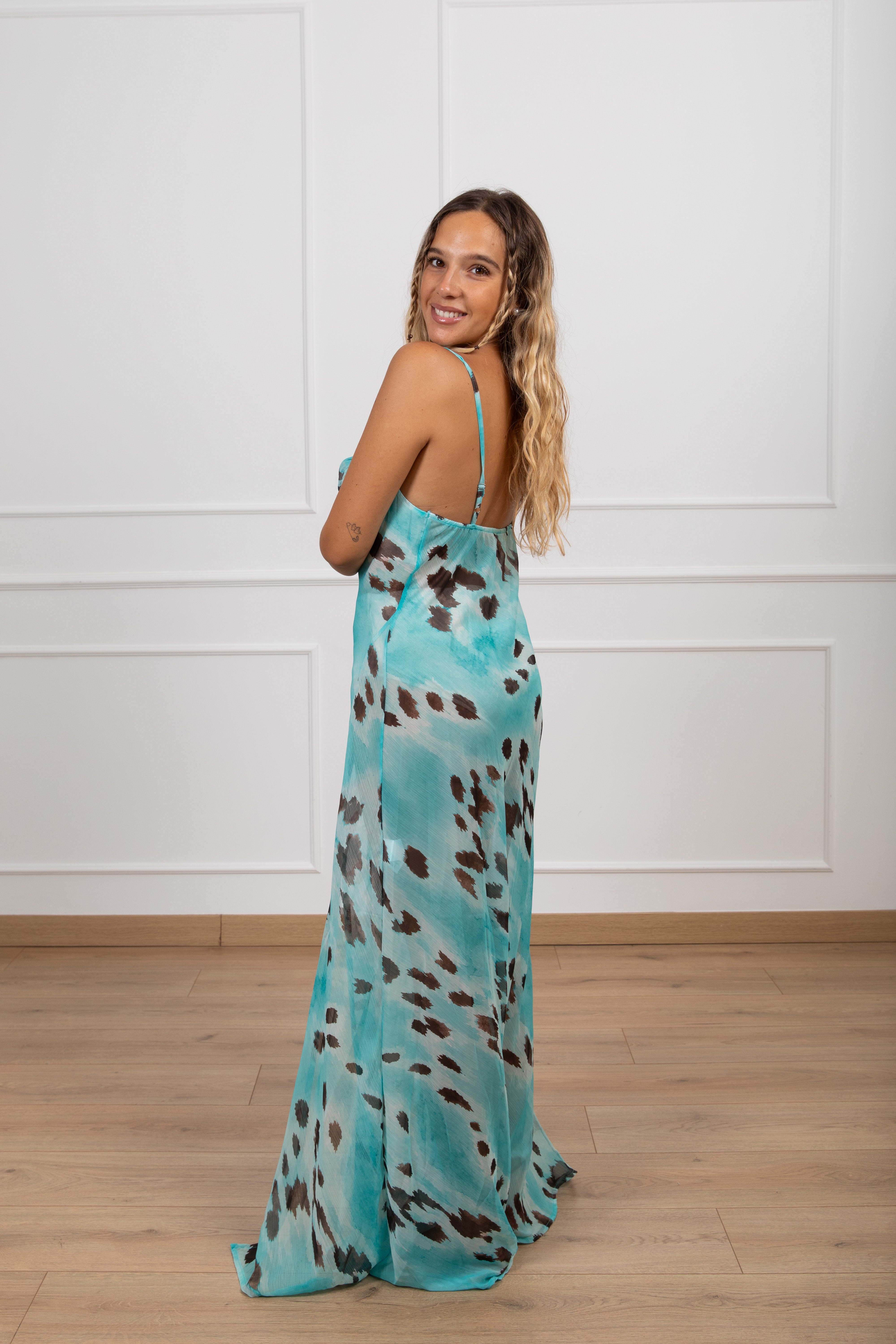Abito velato leopard print Tensione IN