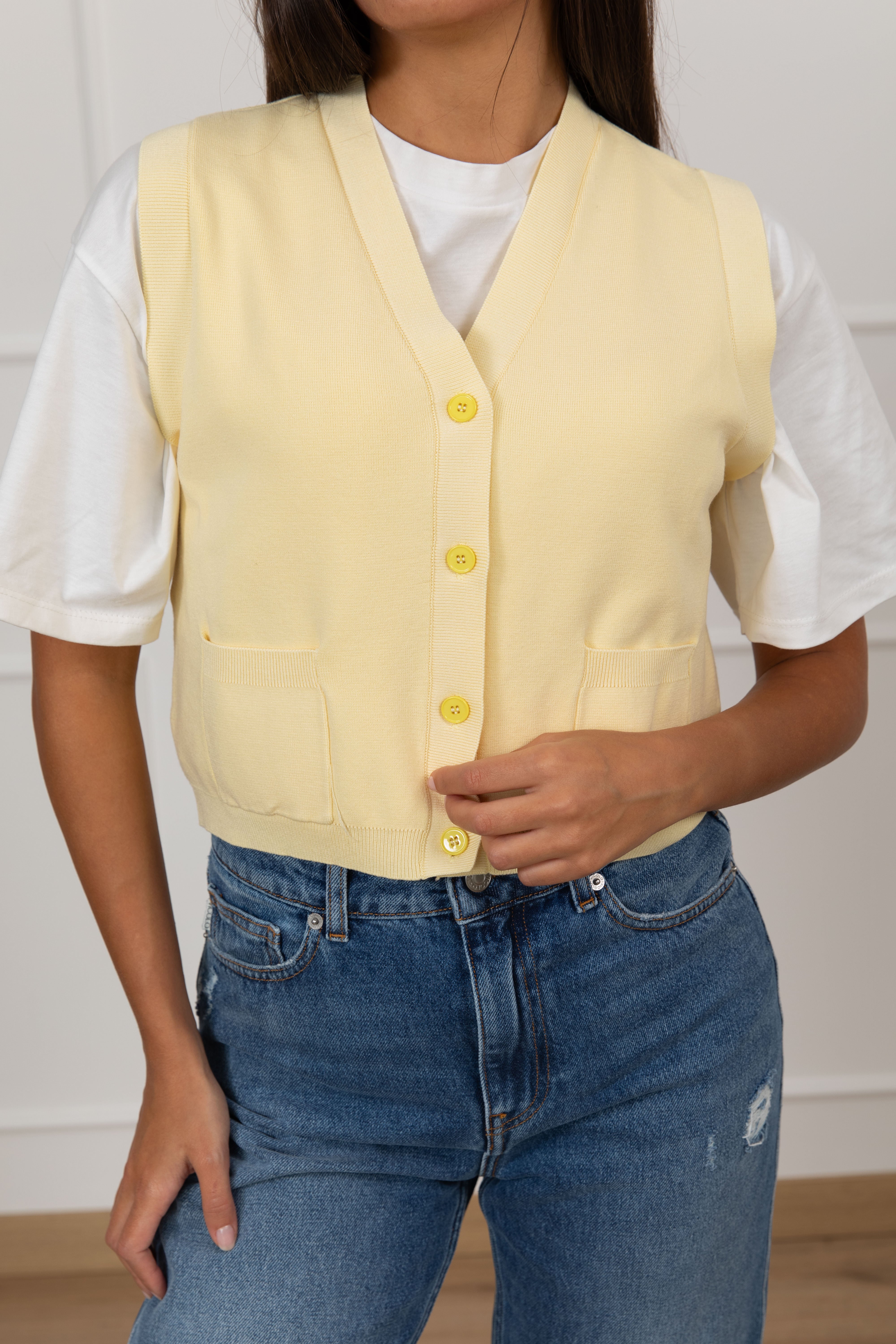 Gilet 4 bottoni in viscosa ViCOLO