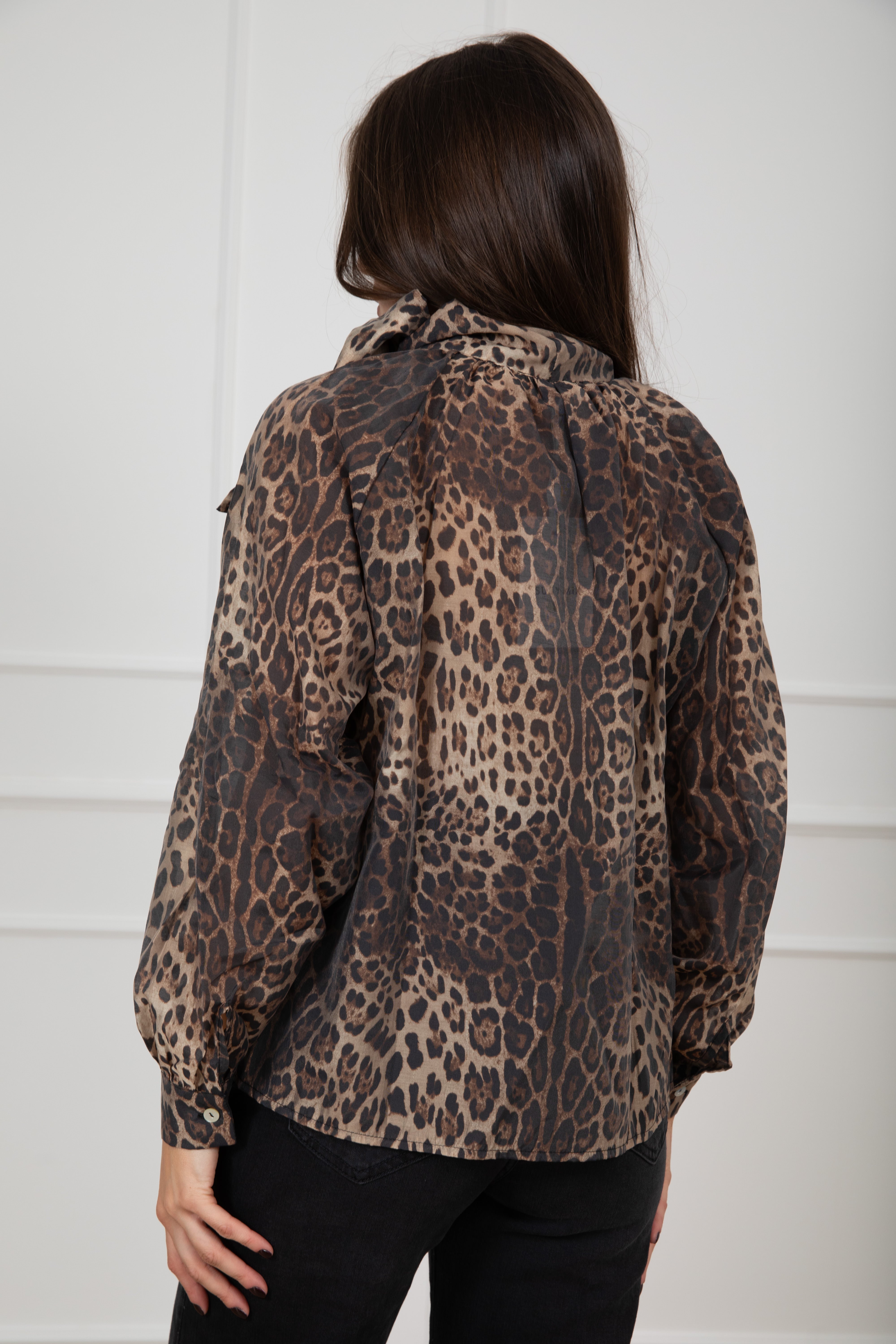 Blusa animalier con fiocco Susy Mix