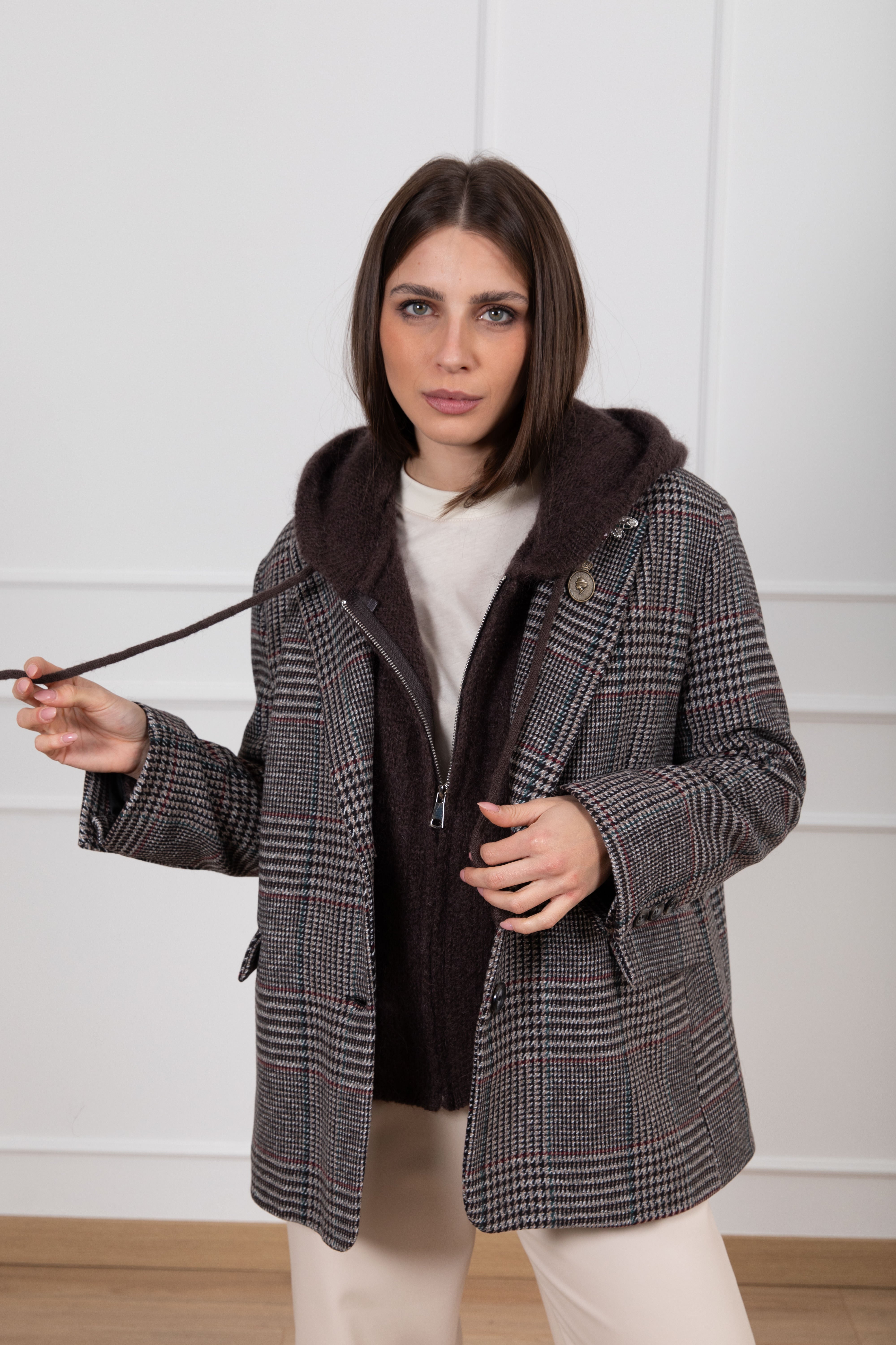 Giacca over-size principe di galles Dixie