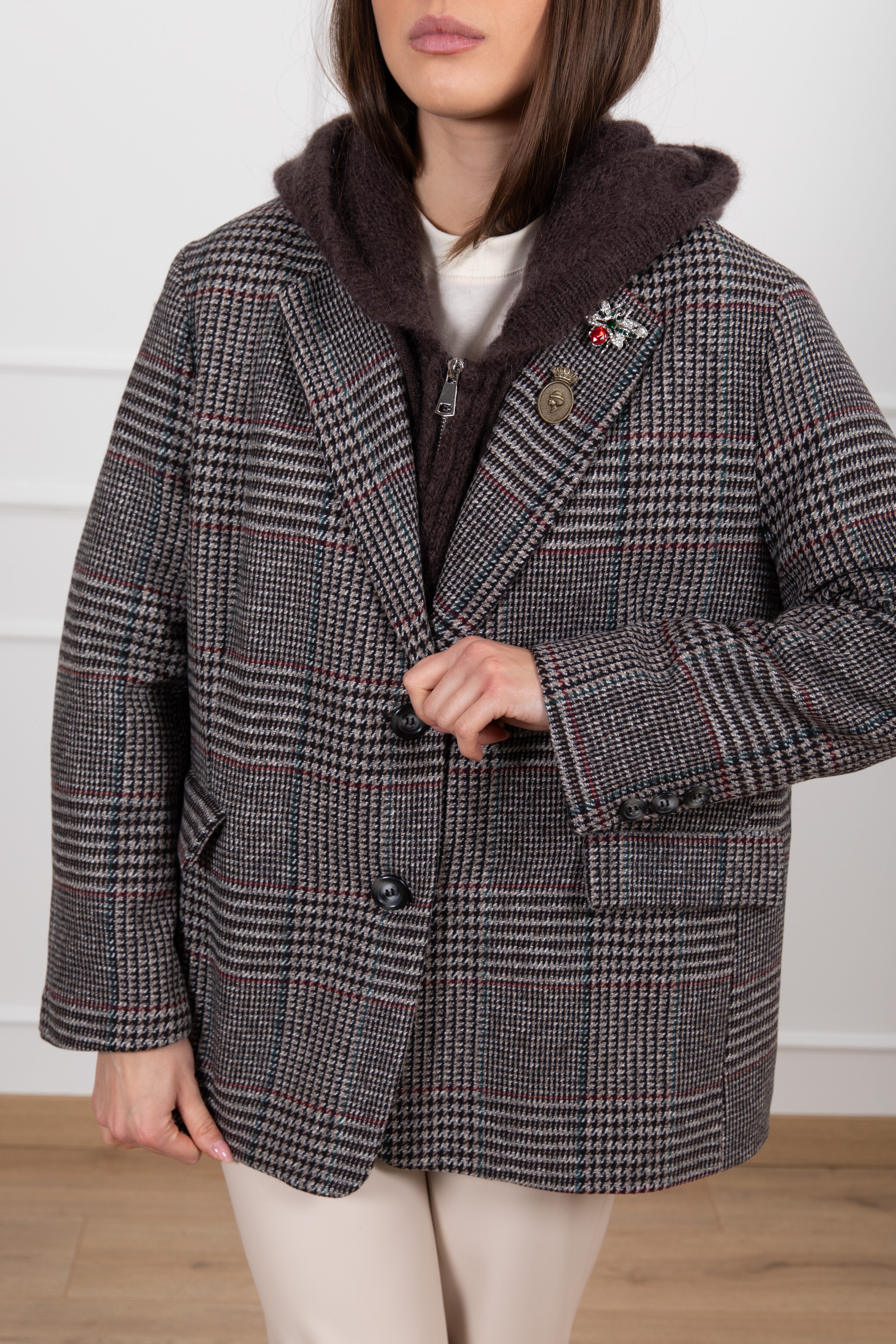 Giacca over-size principe di galles Dixie