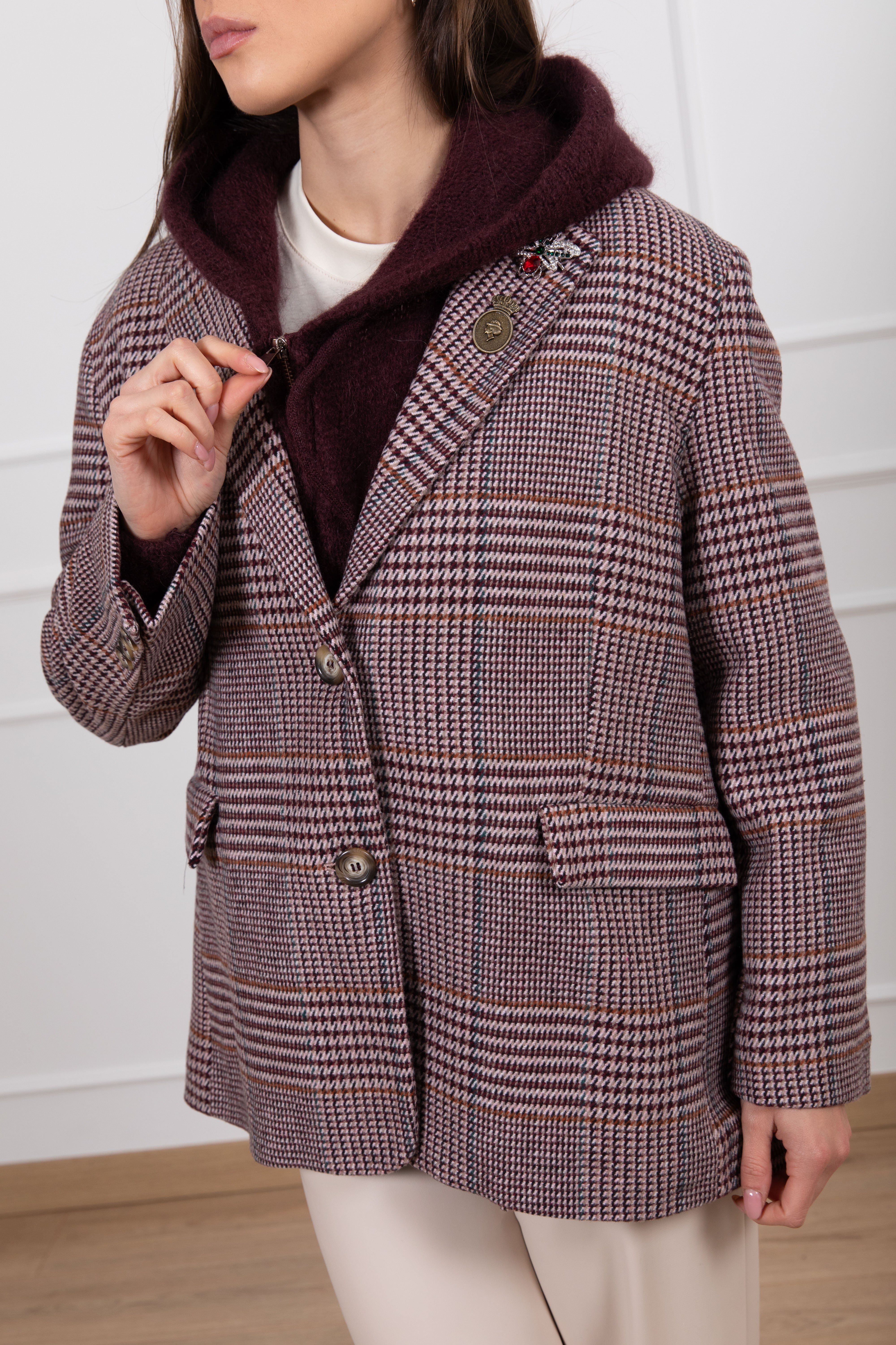 Giacca over-size principe di galles Dixie