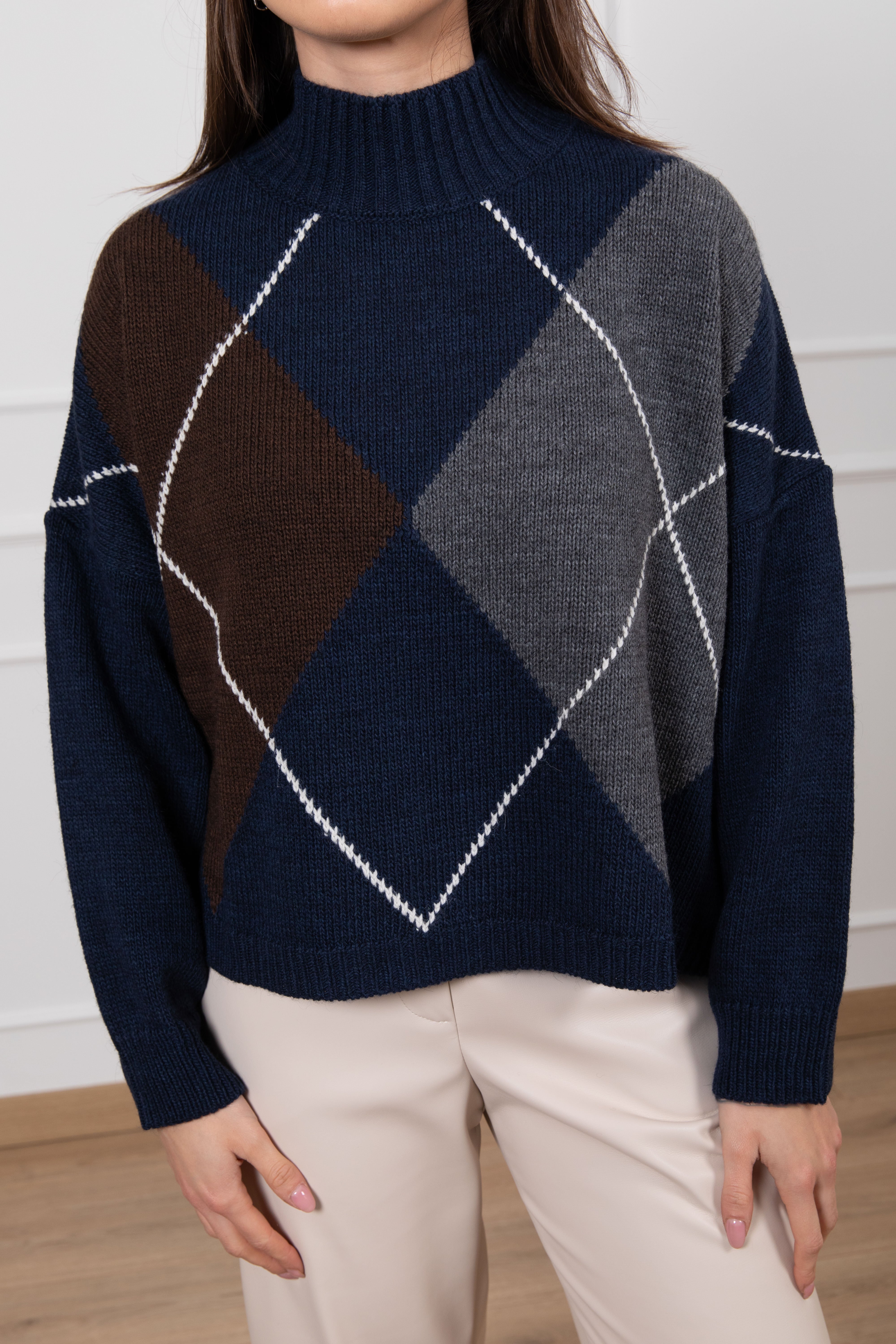 Pull rombi con mezzo collo Tensione IN