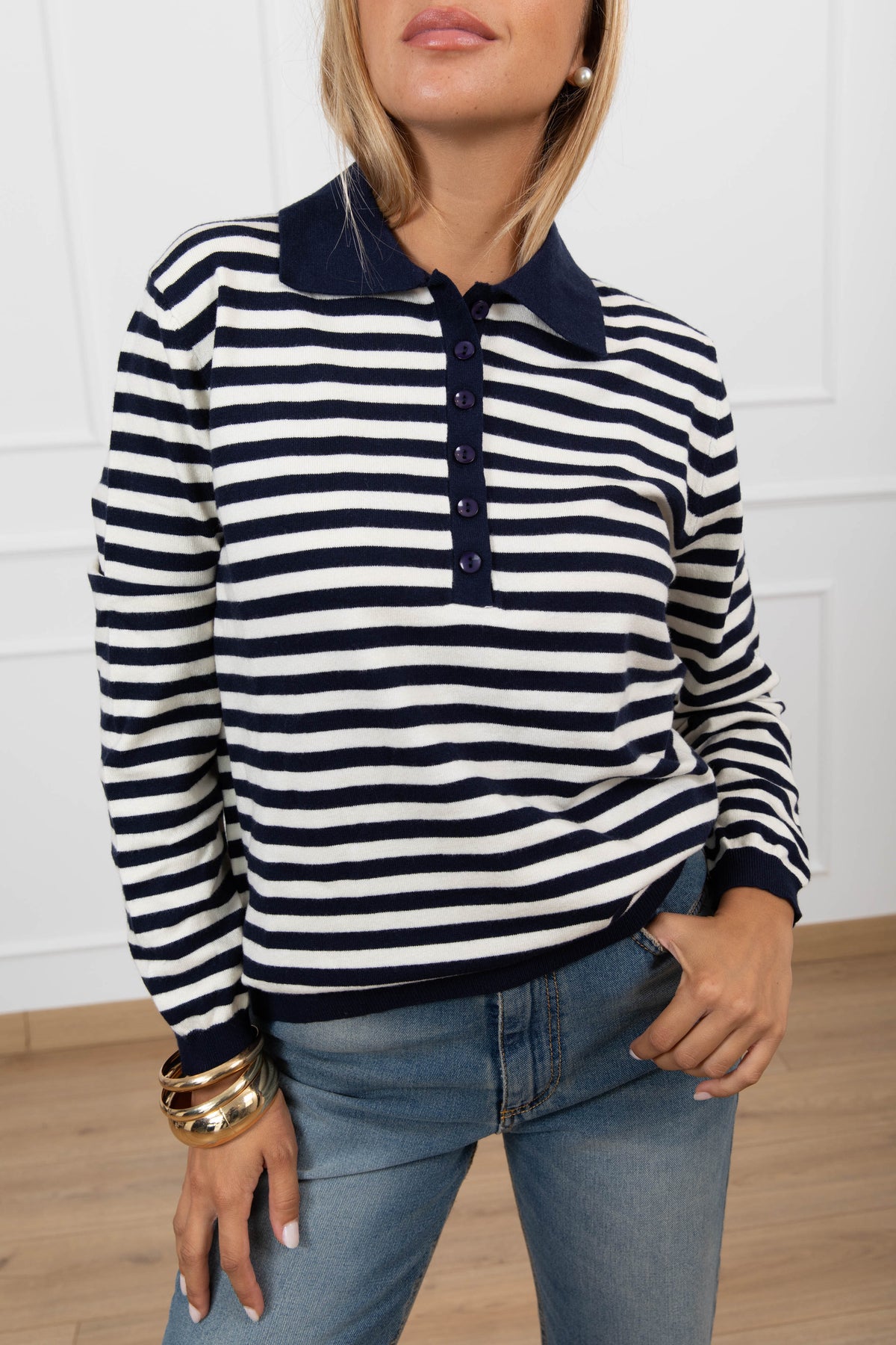 Polo a righe in viscosa Susy Mix