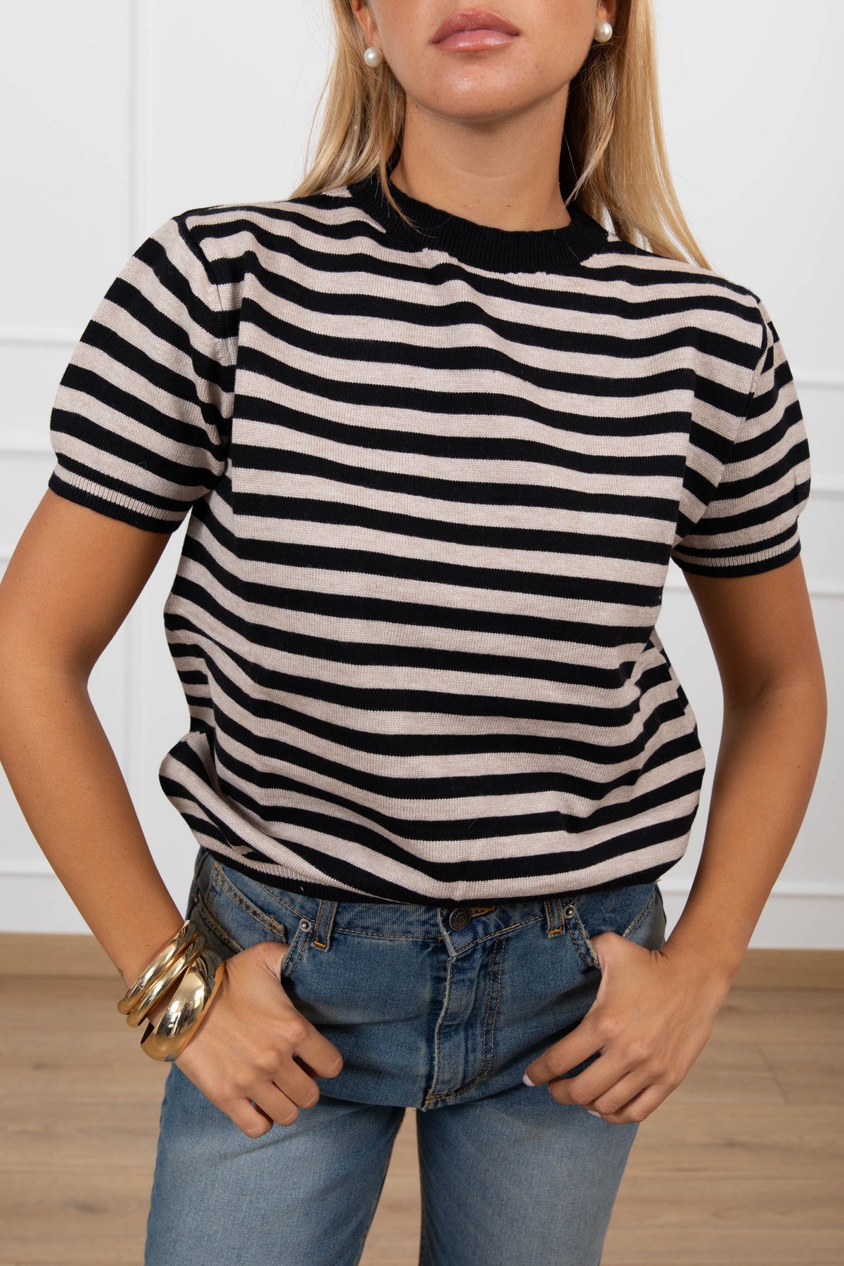 T-shirt in maglia a righe Susy Mix