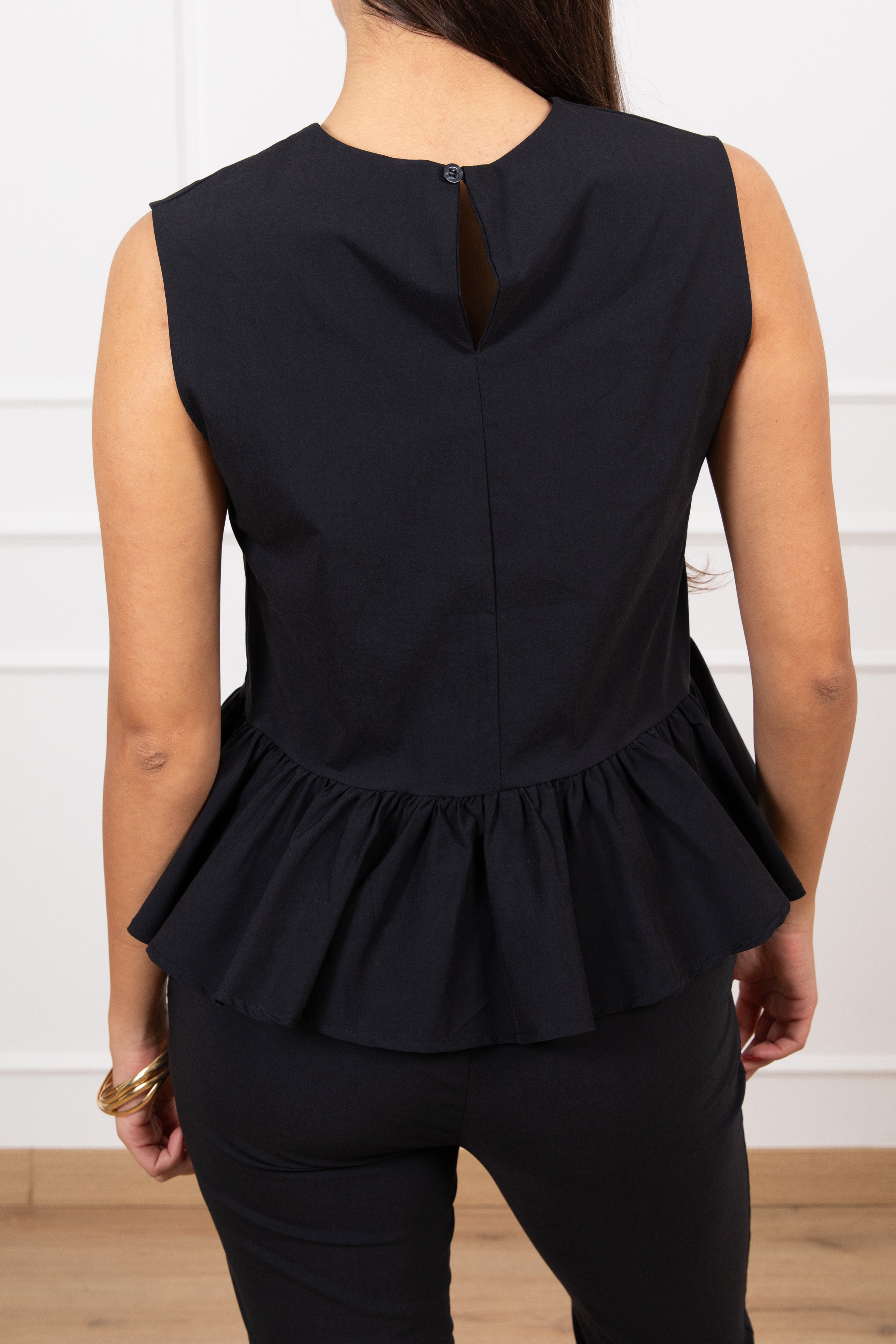Top smanicato in viscosa con godet Susy Mix