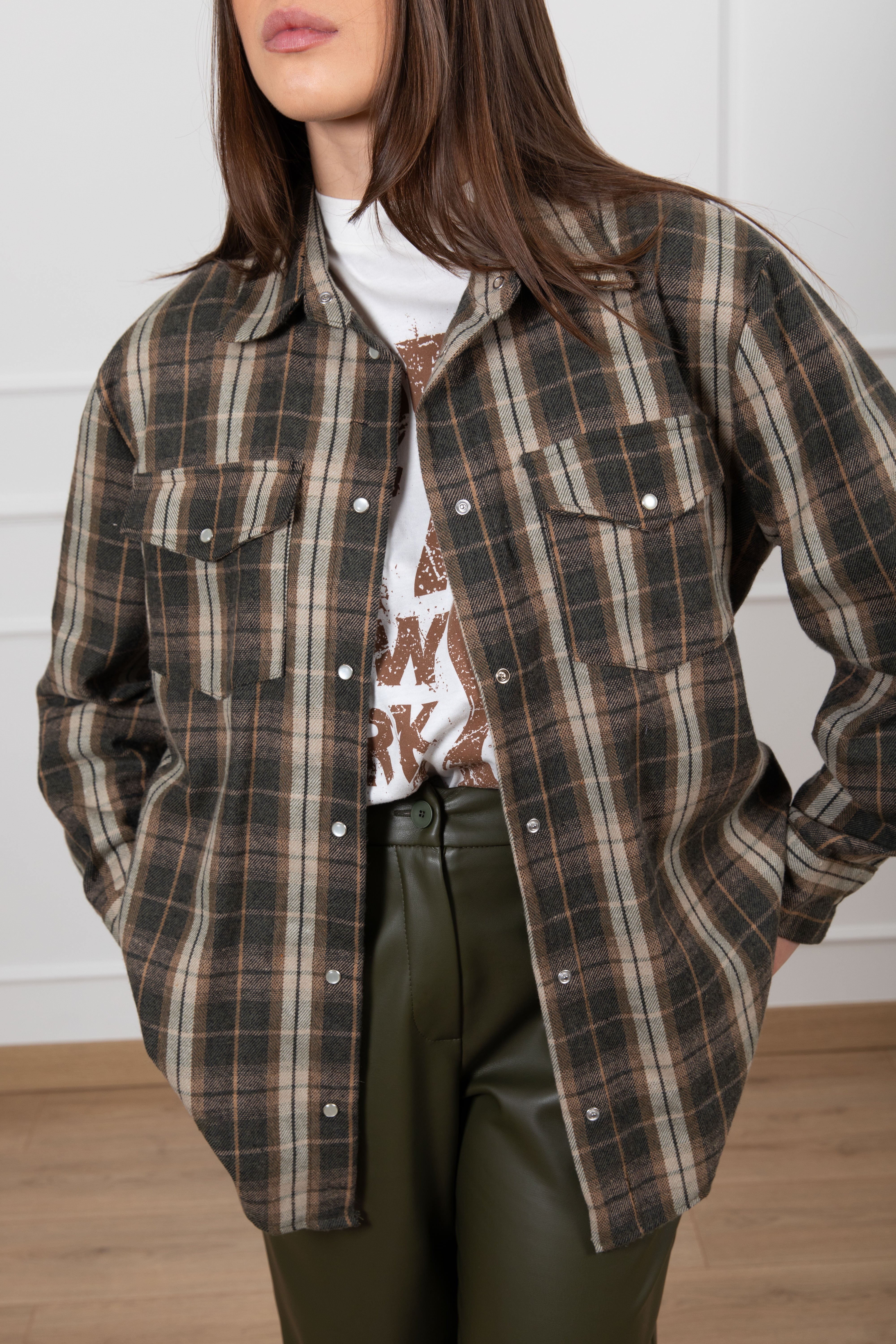 Camicia check con t-shirt incorporata Tensione IN
