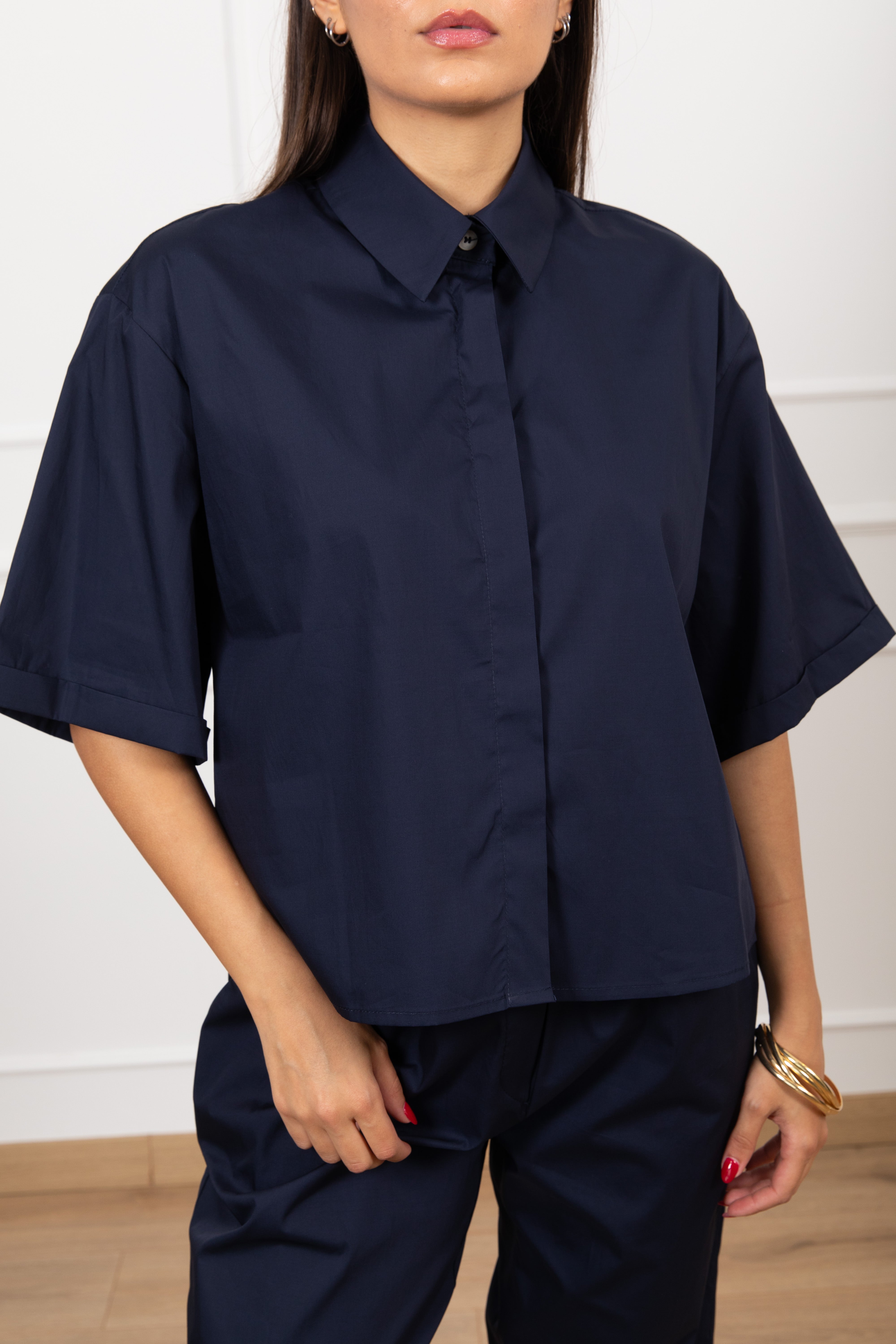 Camicia manica corta in cotone Tensione IN