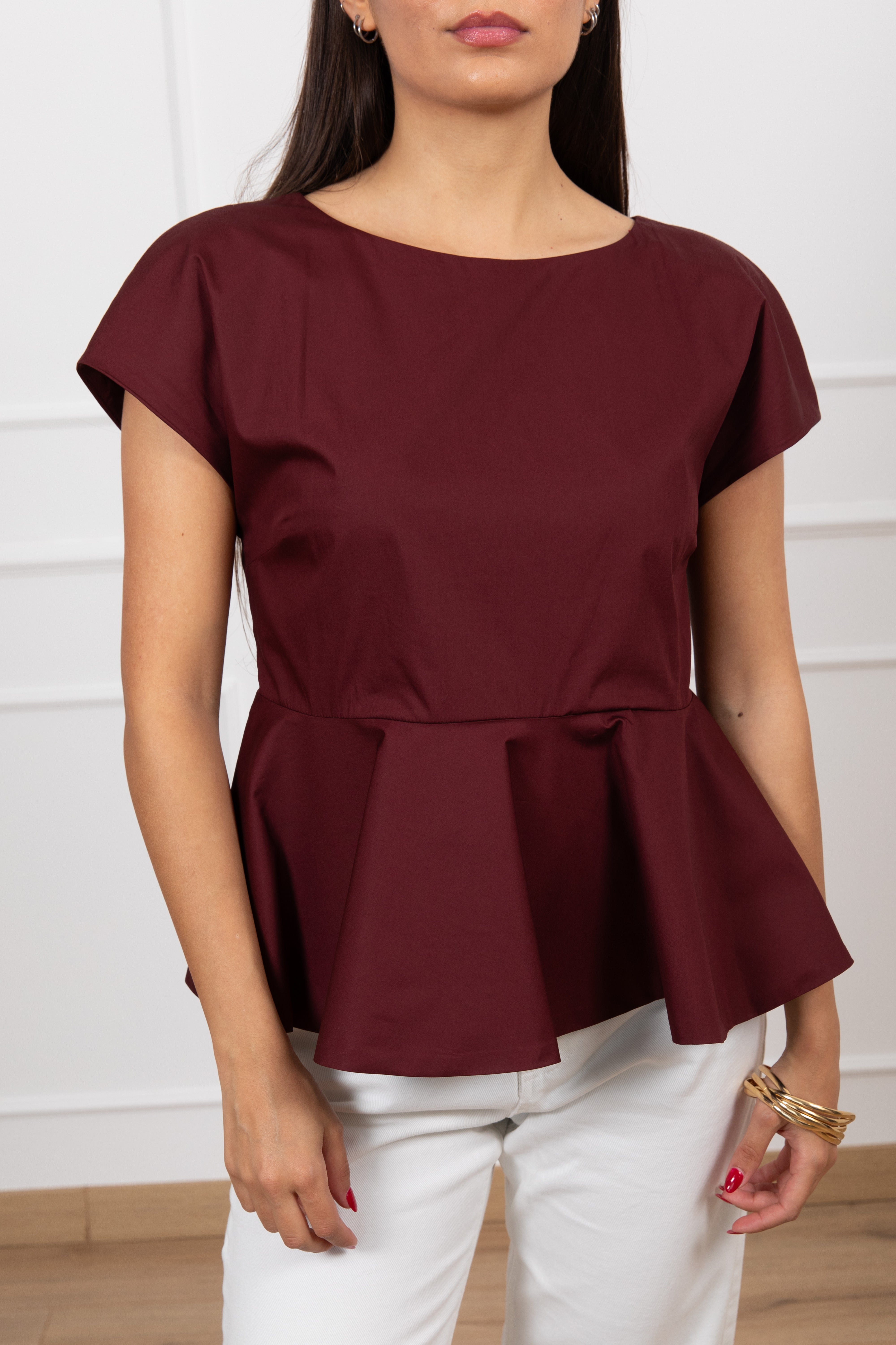 Blusa smanicata con godet Motel