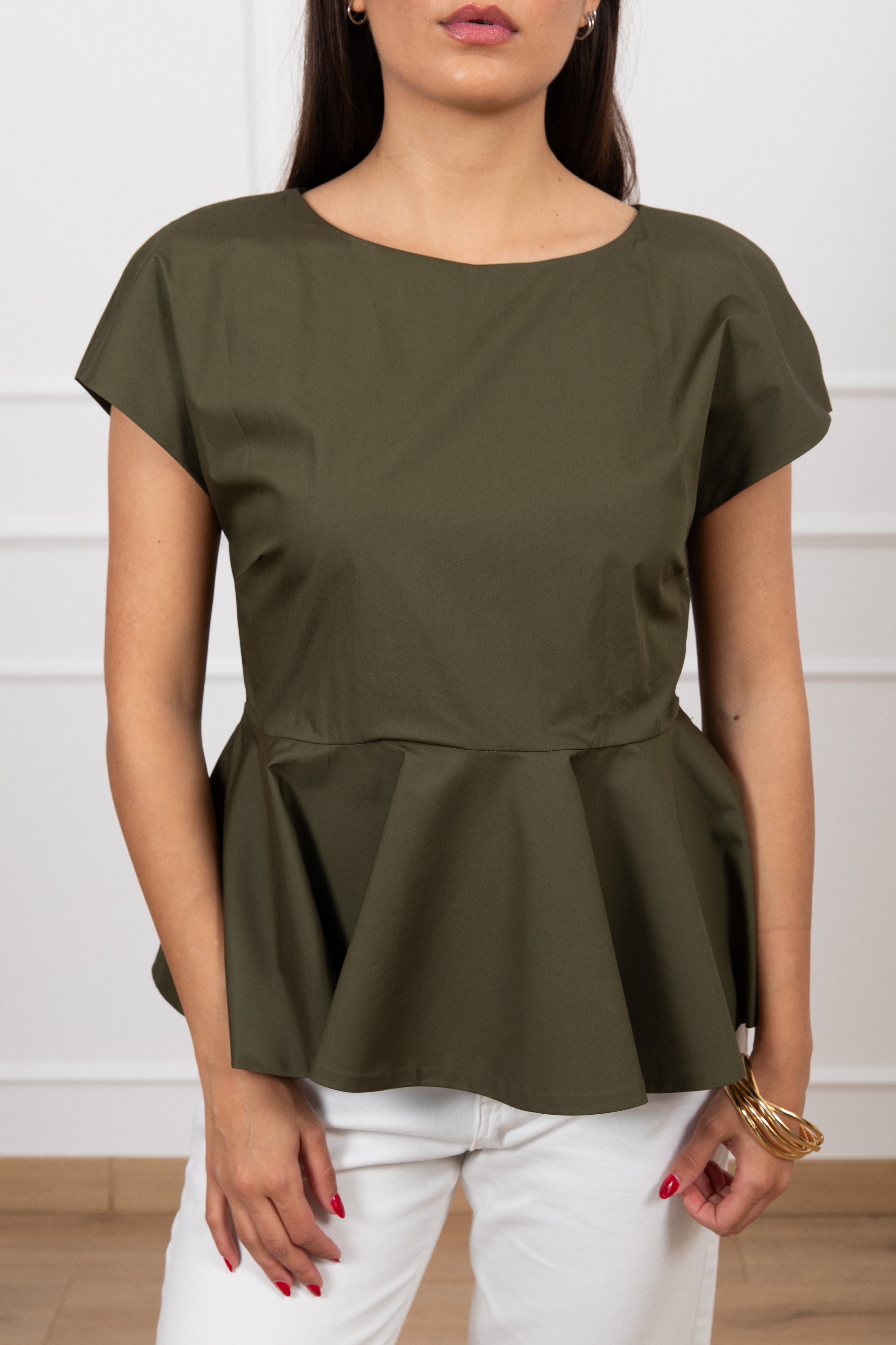 Blusa smanicata con godet Motel
