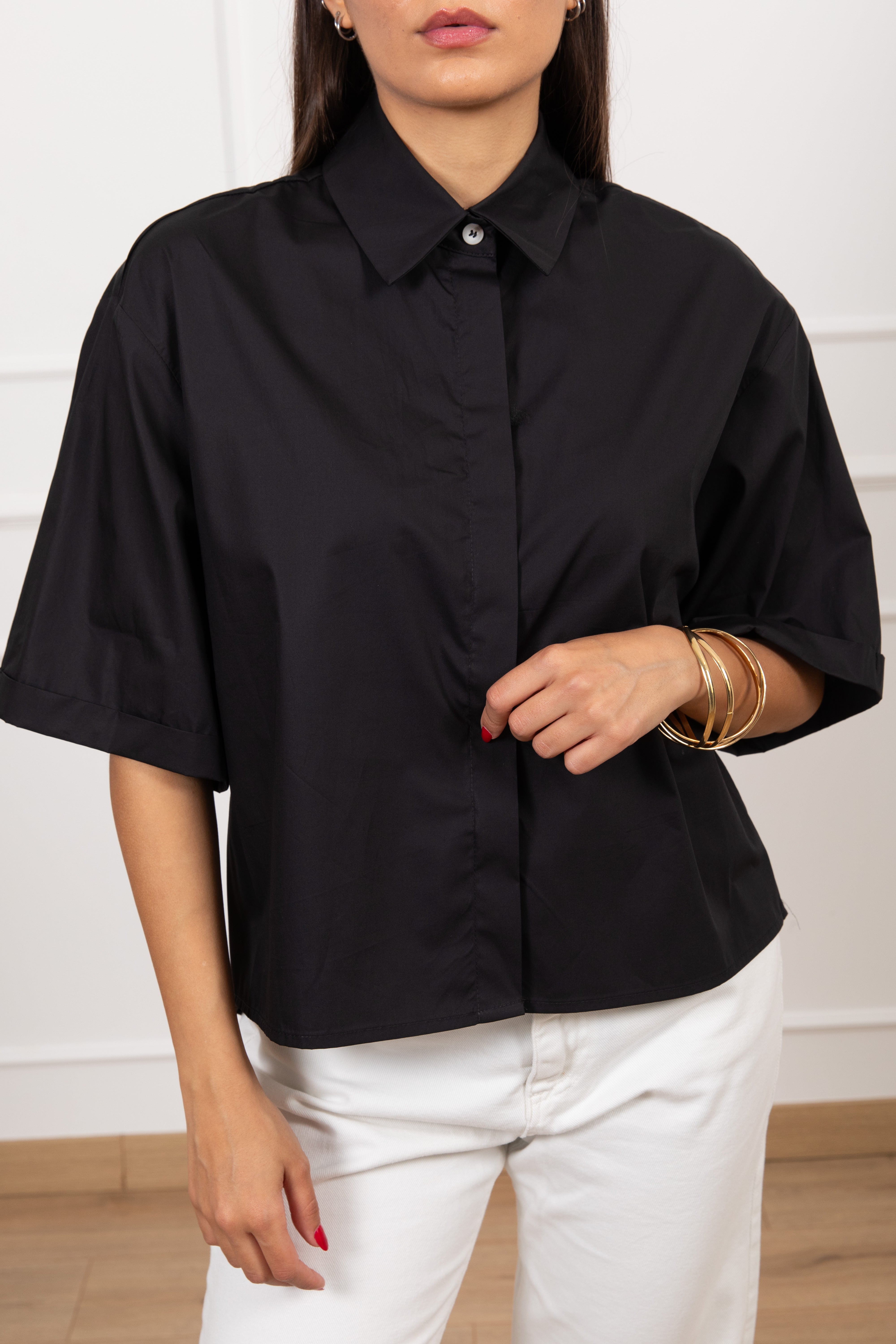 Camicia manica corta in cotone Tensione IN