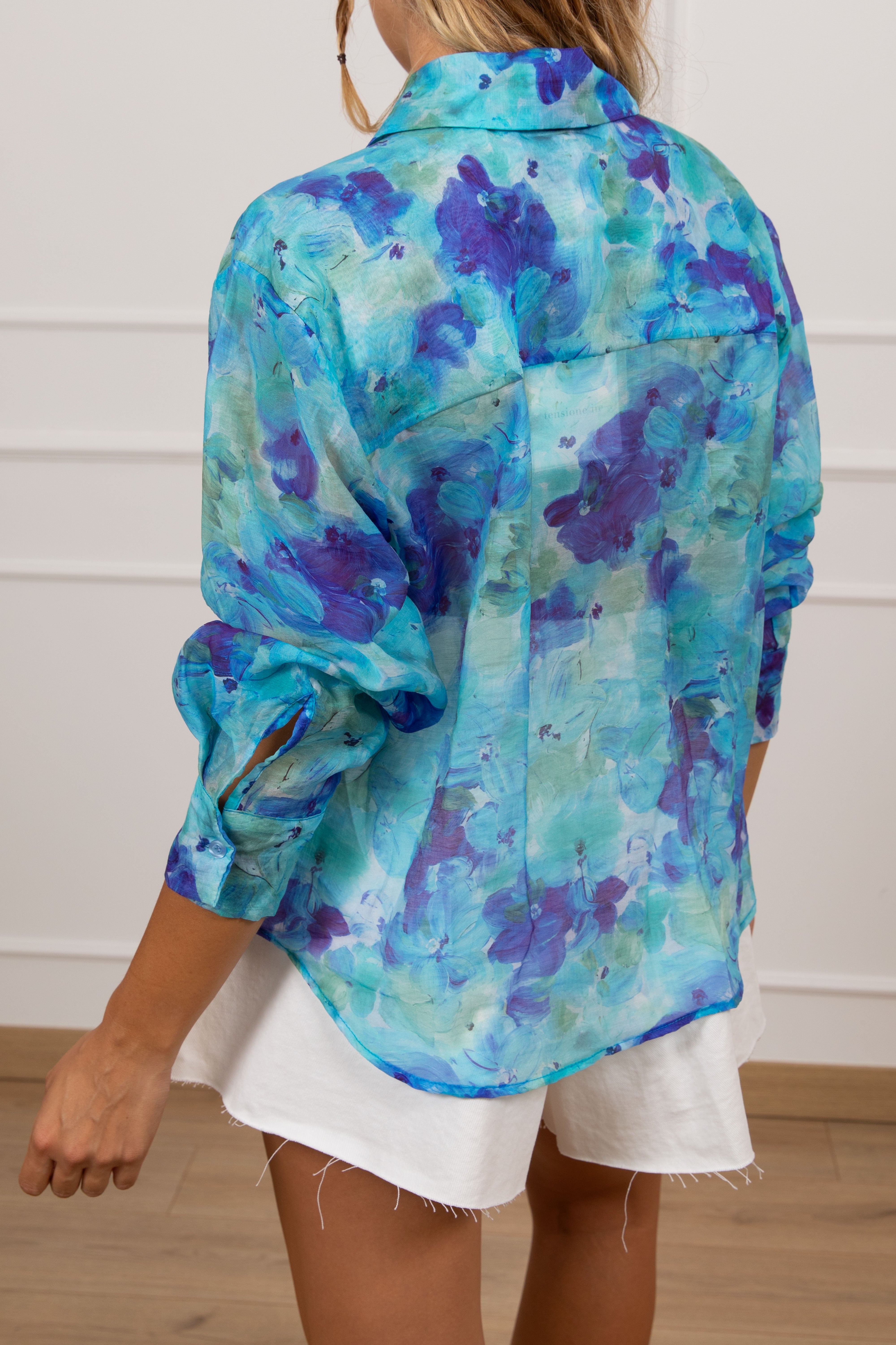 Camicia fantasia fiore acquerello Tensione IN