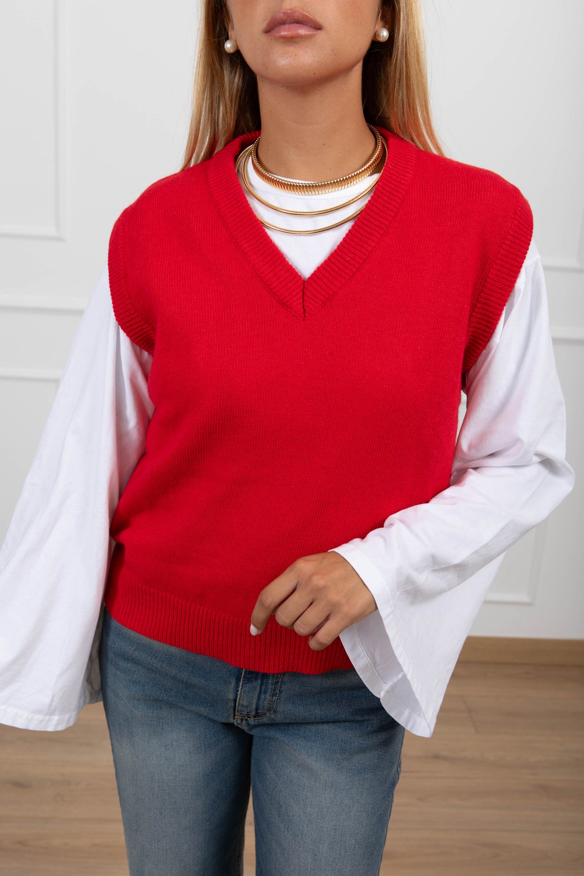 Gilet in maglia con scollo a "V" Tensione IN