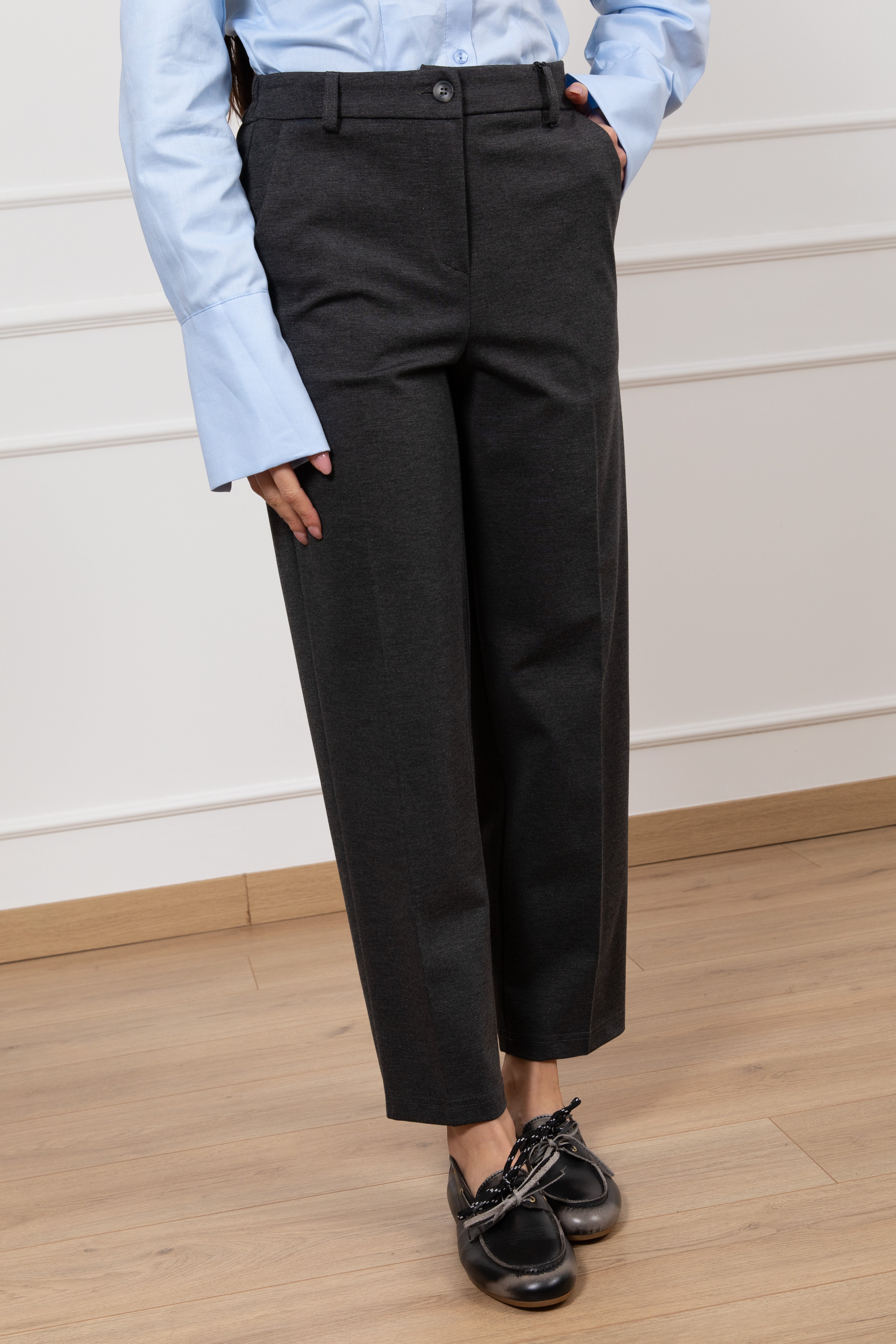 Pantalone carrot-fit punto milano con elastico sul retro Tensione IN