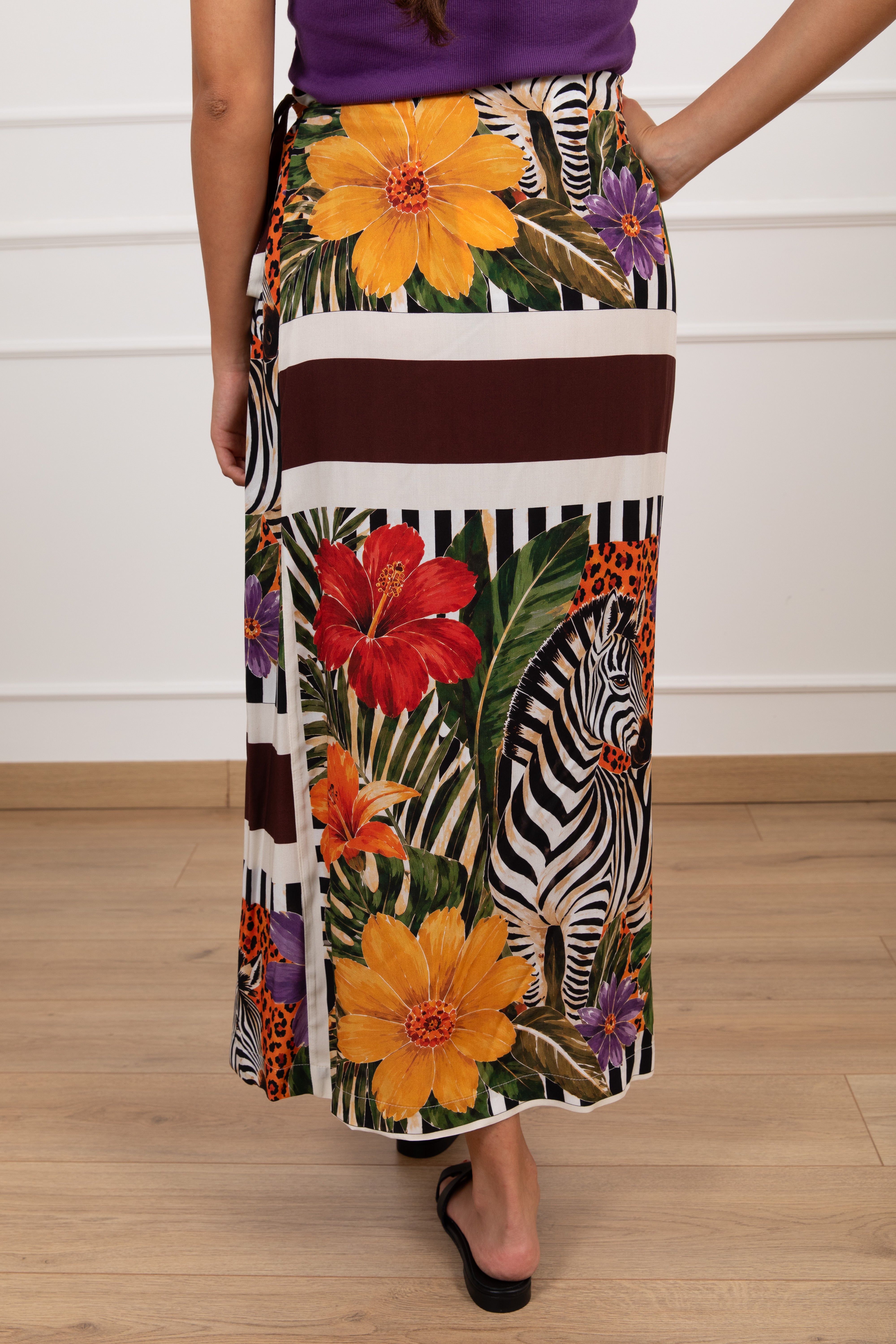 Gonna lunga pareo fantasia zebra ViCOLO