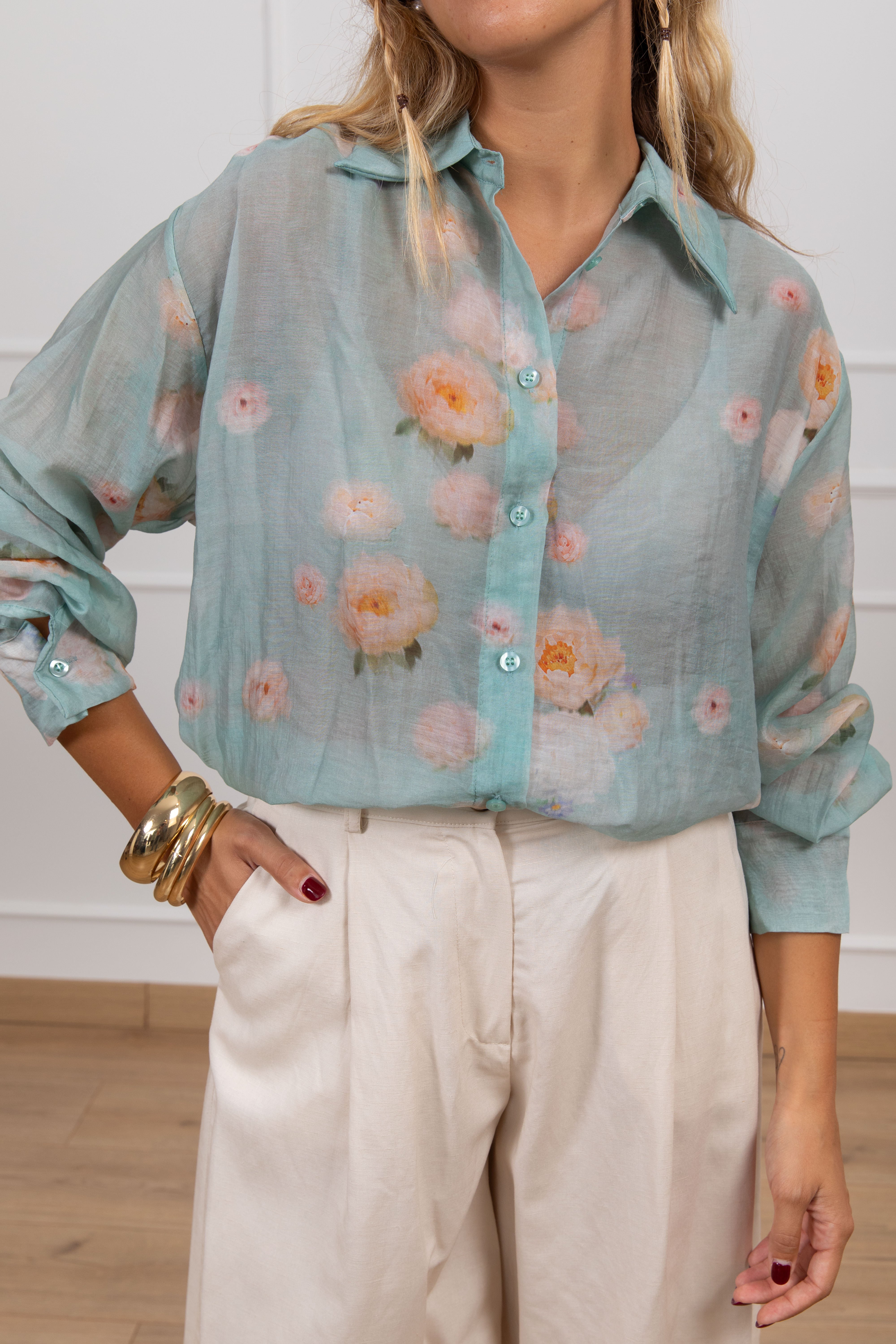 Camicia fantasia peonie Tensione IN