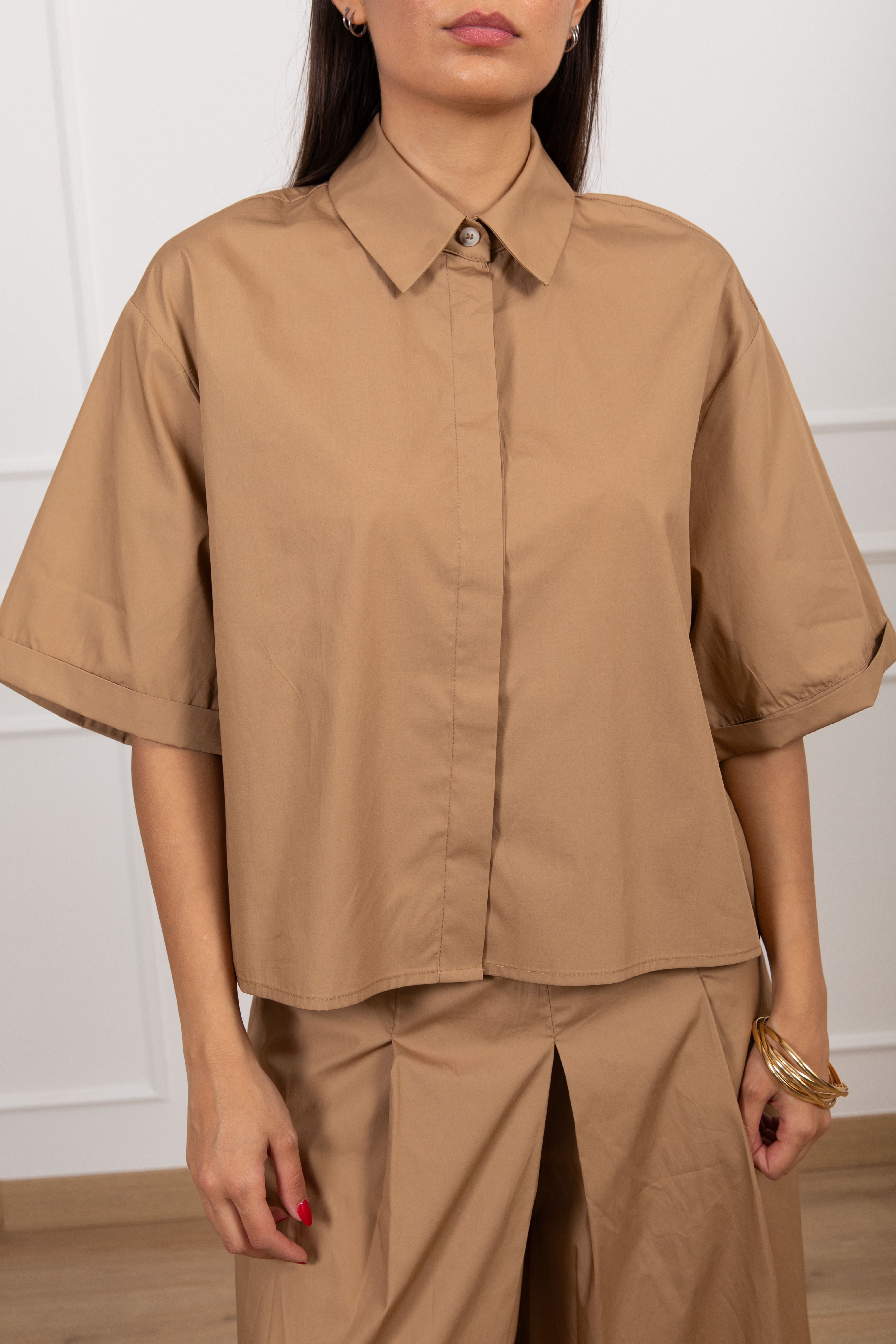 Camicia manica corta in cotone Tensione IN