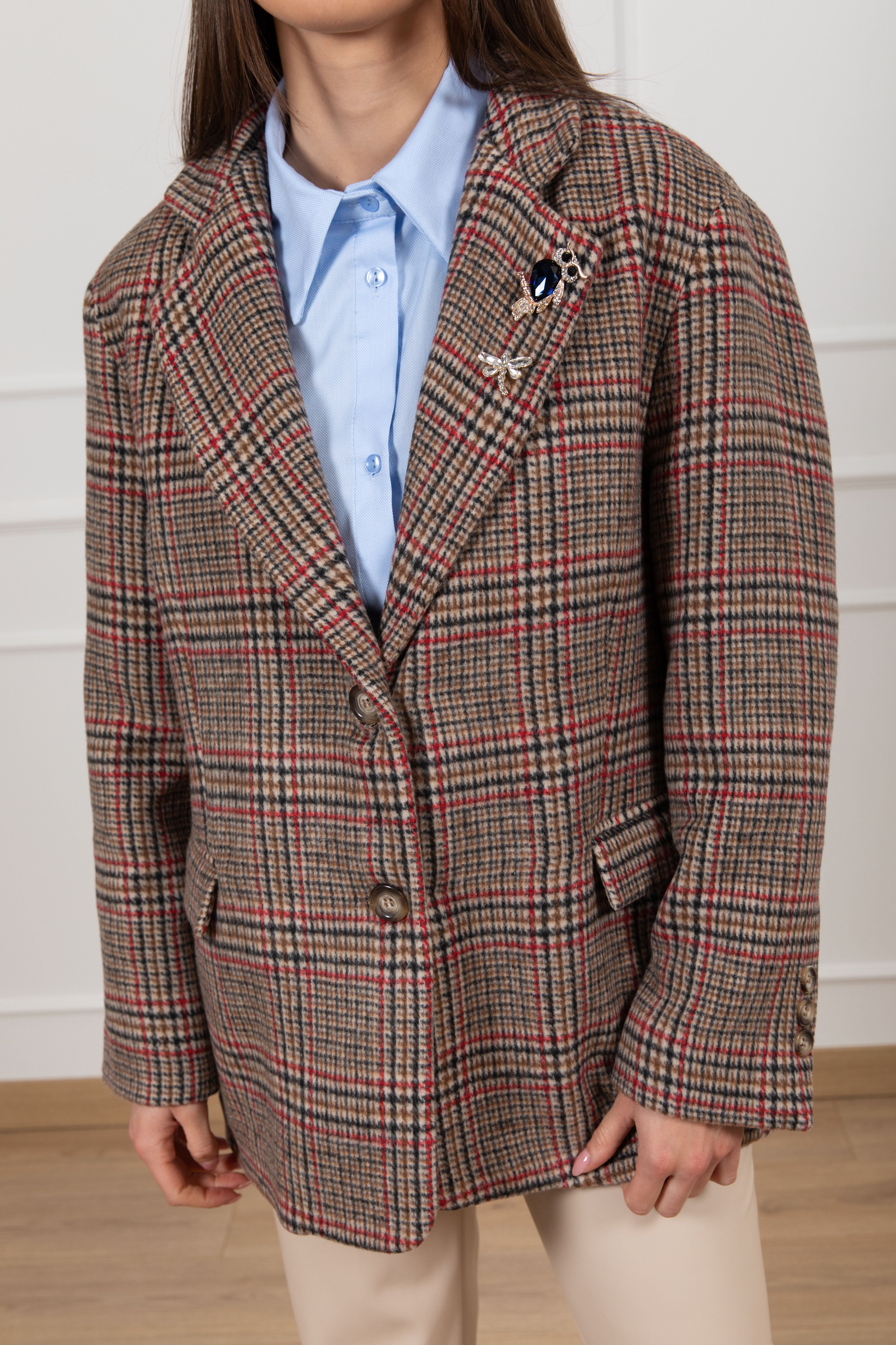 Giacca-cappotto check over-size Dixie