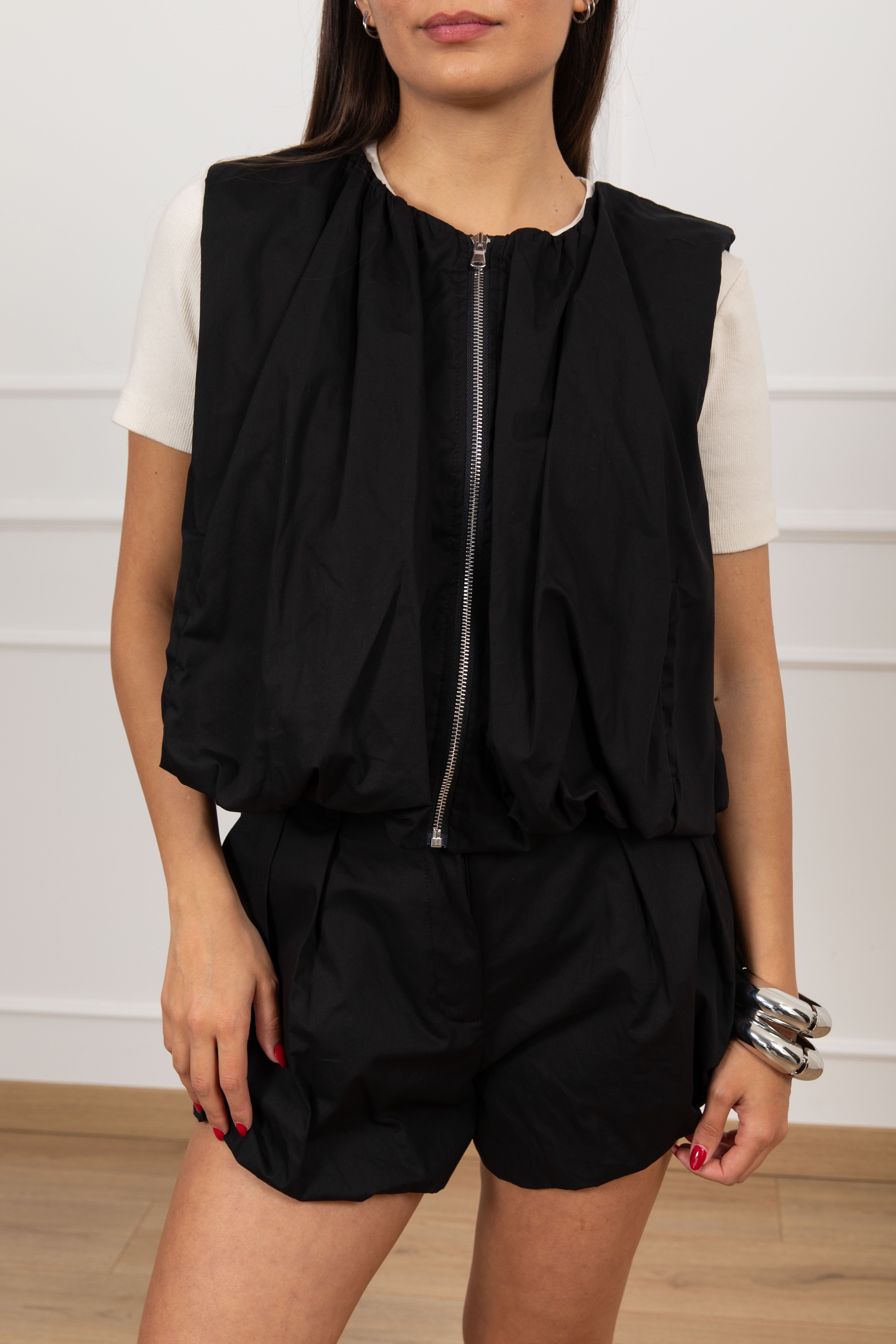 Bomber cropped smanicato Dixie