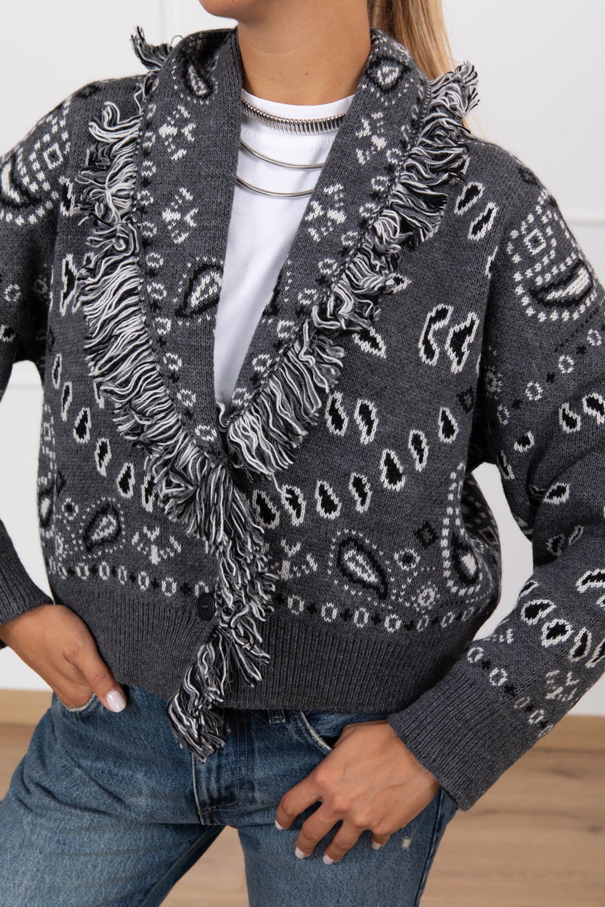 Cardigan fantasia bandana con bottoni Tensione IN