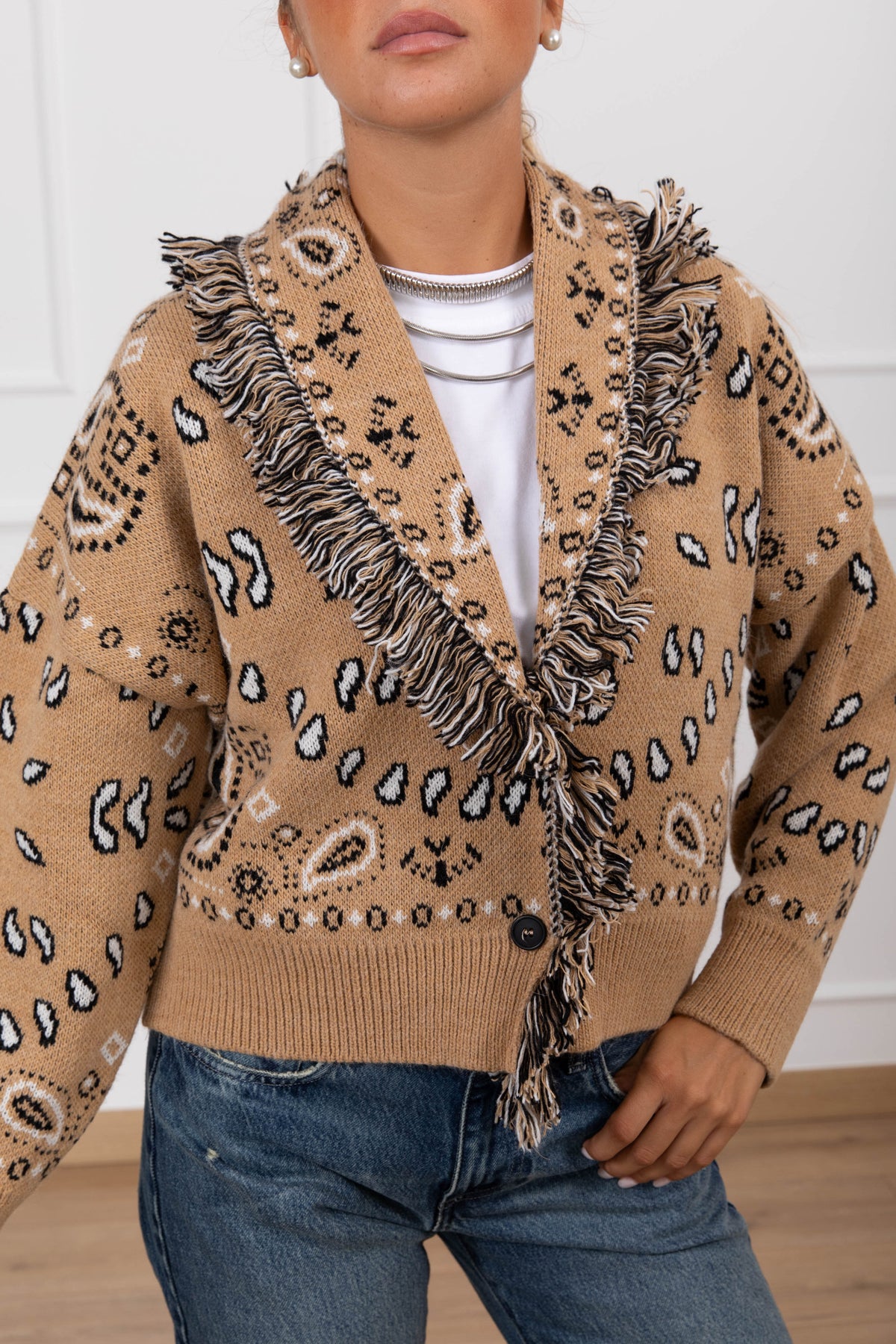 Cardigan fantasia bandana con bottoni Tensione IN