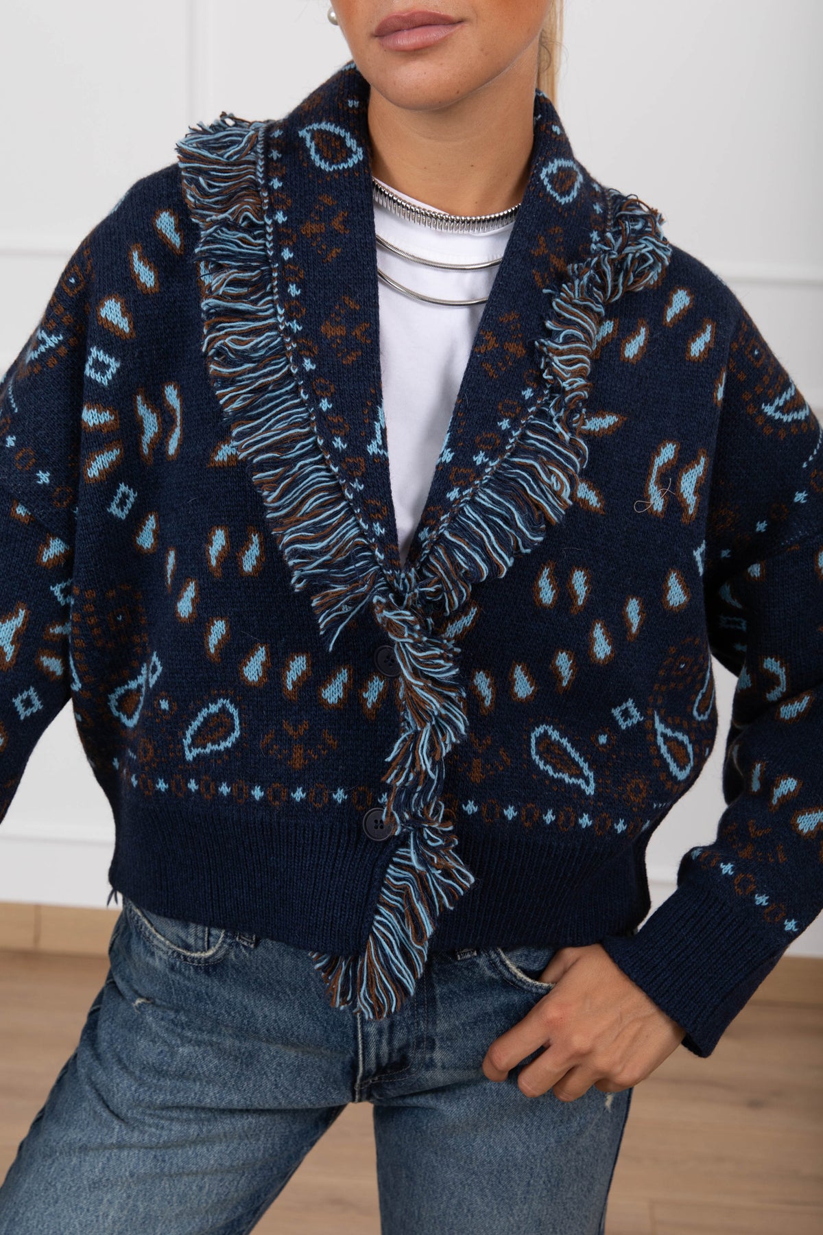 Cardigan fantasia bandana con bottoni Tensione IN