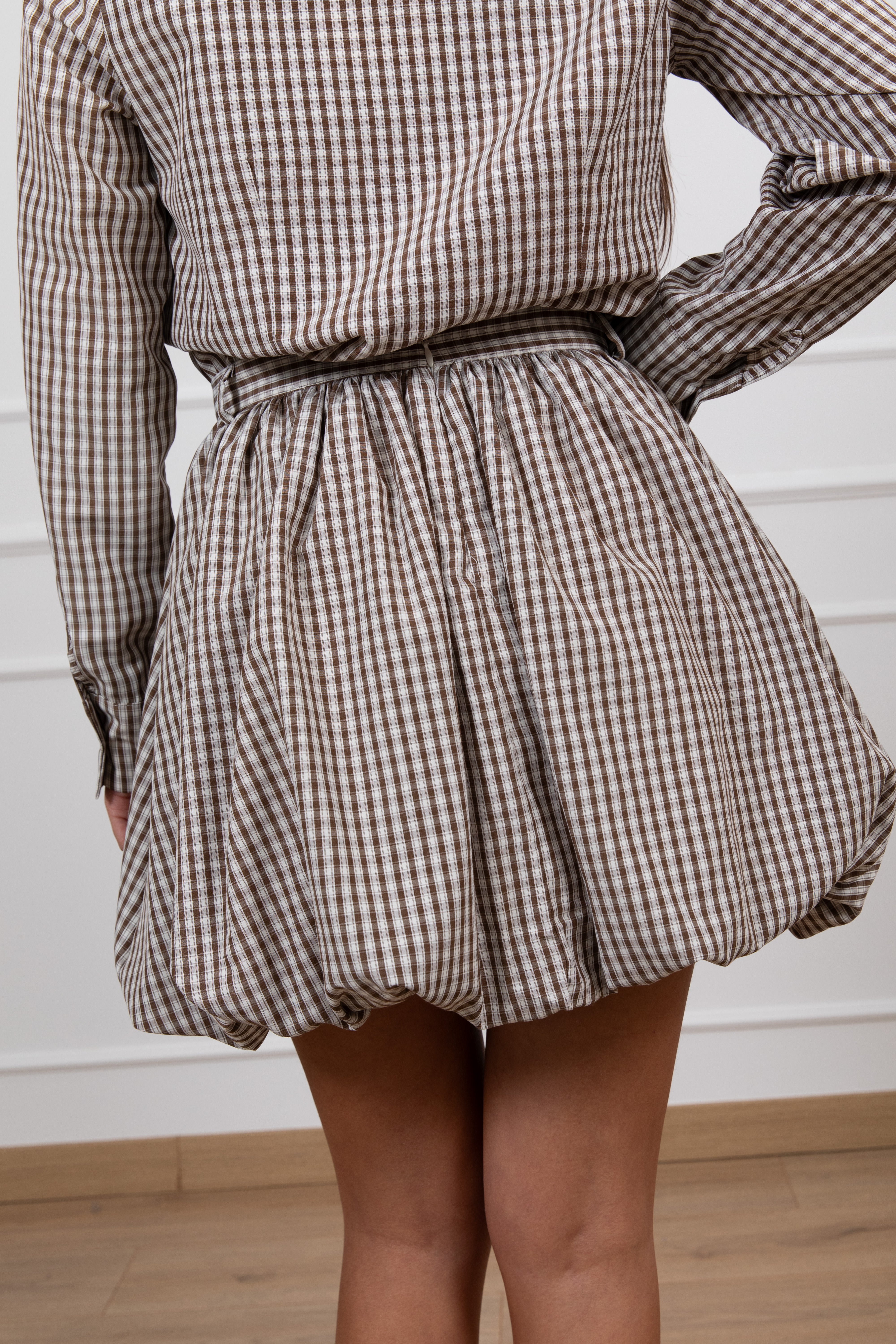 Mini-gonna quadri a palloncino ViCOLO